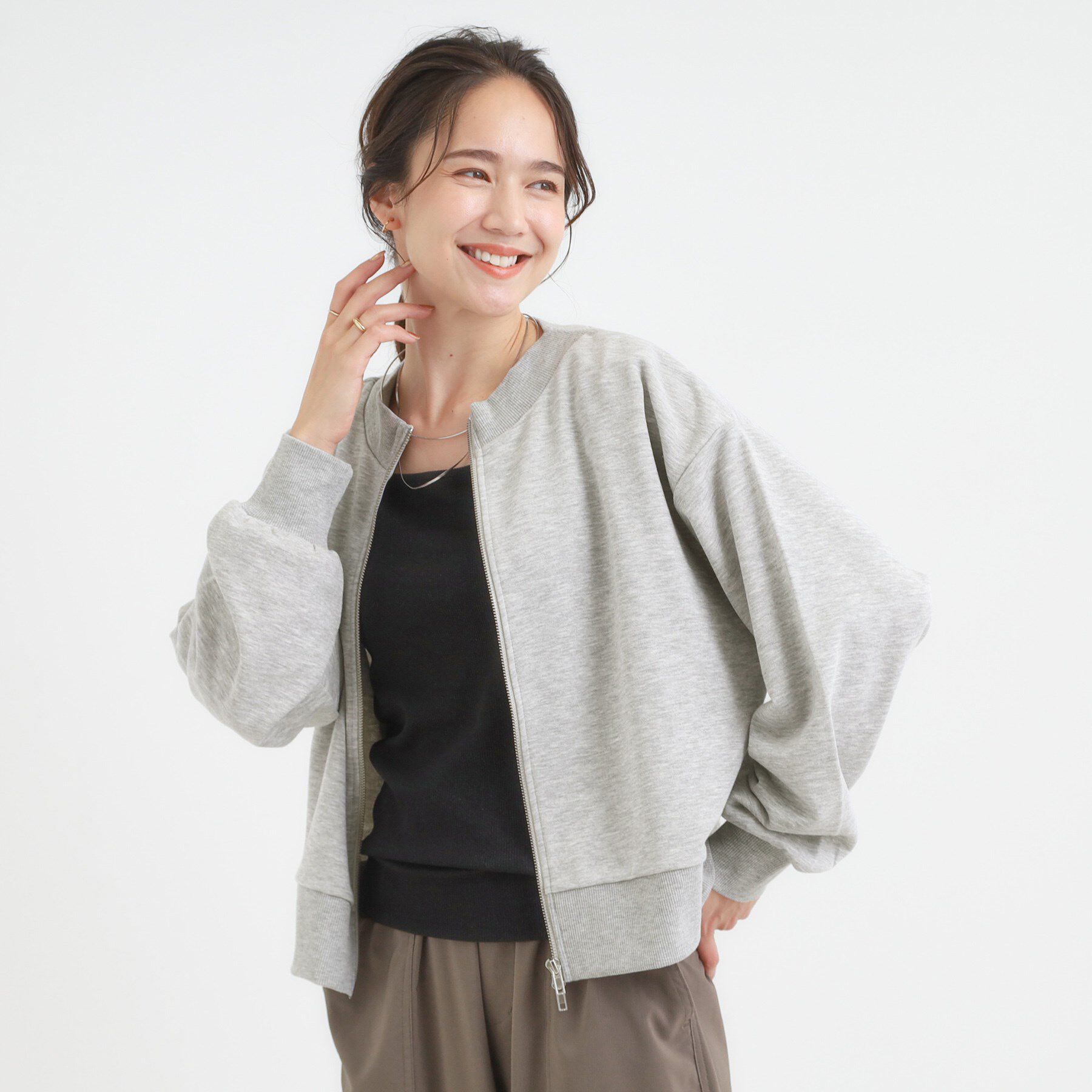 SHOO･LA･RUE「【前後2WAY】ボートネックダブルジップカーディガン」|カーディガン|