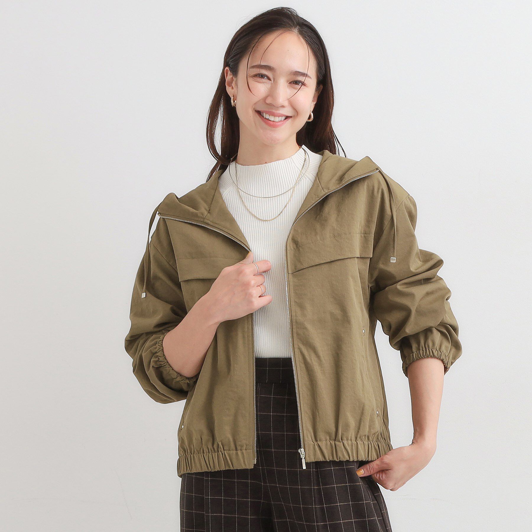 SHOO･LA･RUE「【S-LL】気楽にさらりと羽織れる　大人のフードブルゾン」|ブルゾン・スタジャン|