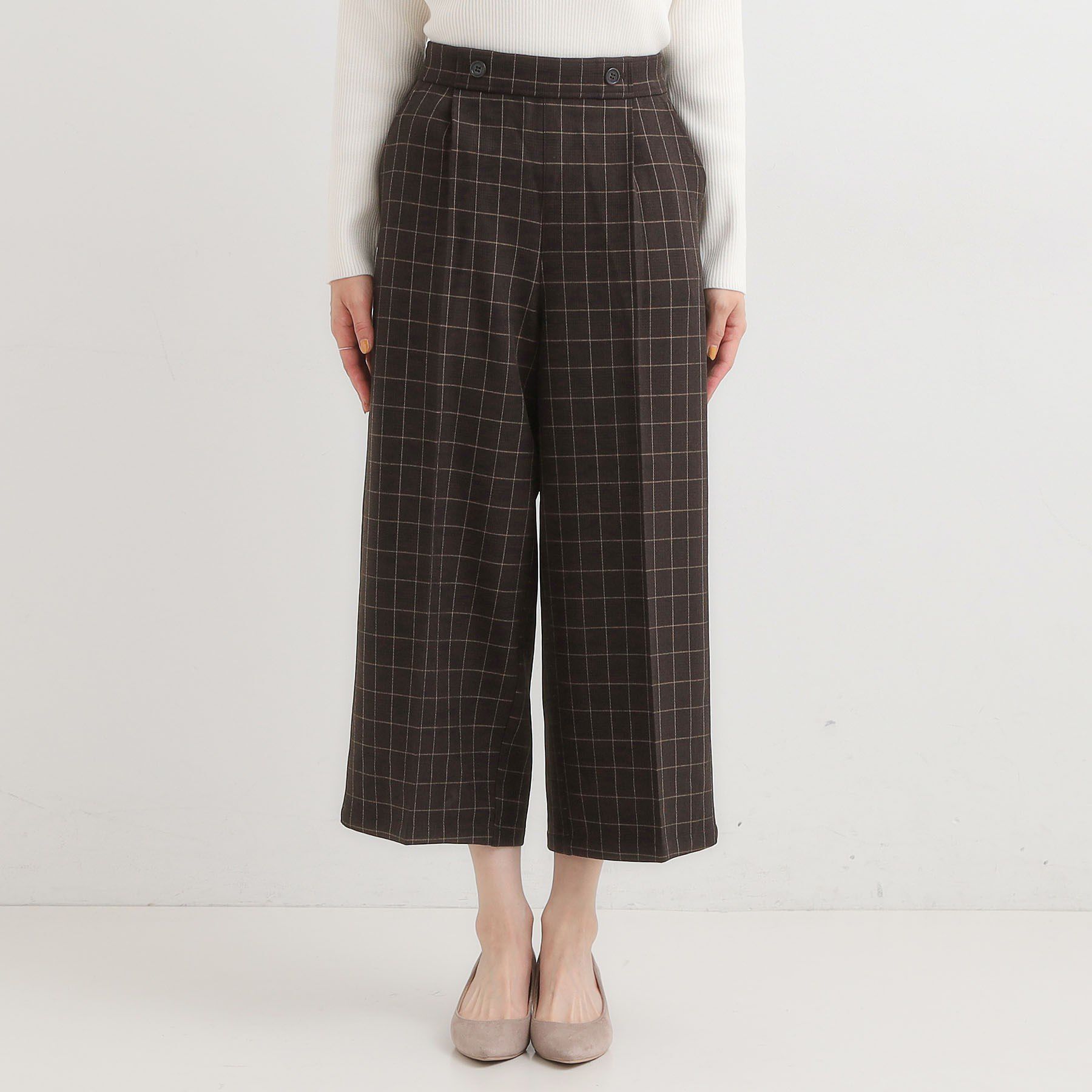 SHOO･LA･RUE「【着丈選べる】大人のきれいめスタイルに ウールフィール ワイドパンツ」|その他|