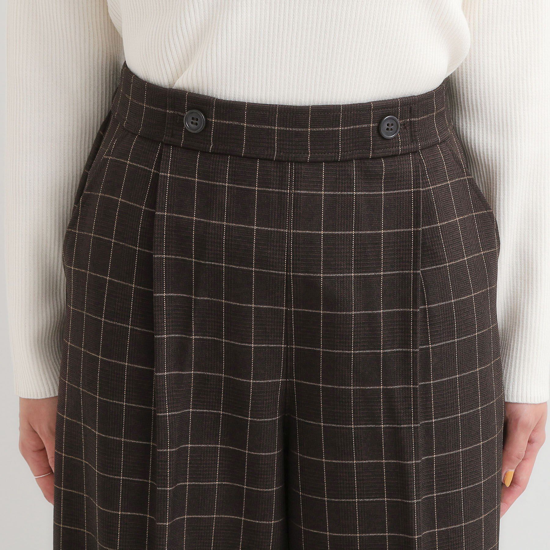 SHOO･LA･RUE「【着丈選べる】大人のきれいめスタイルに ウールフィール ワイドパンツ」|その他|