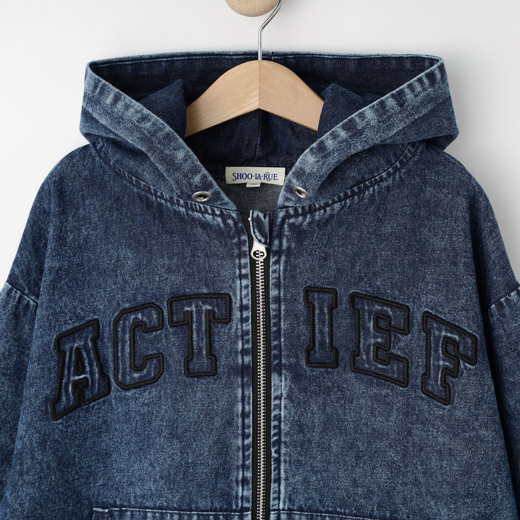 SHOO･LA･RUE「【130-150cm】デニムフードブルゾン」|ブルゾン・スタジャン|