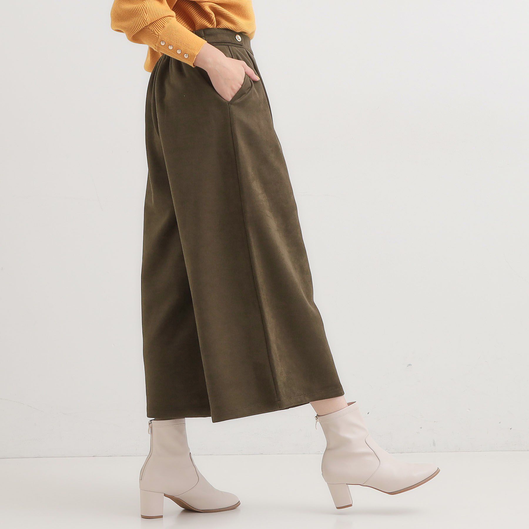 SHOO･LA･RUE「【洗濯機可/S-LL】やわらかスエード調ガウチョパンツ」|その他|