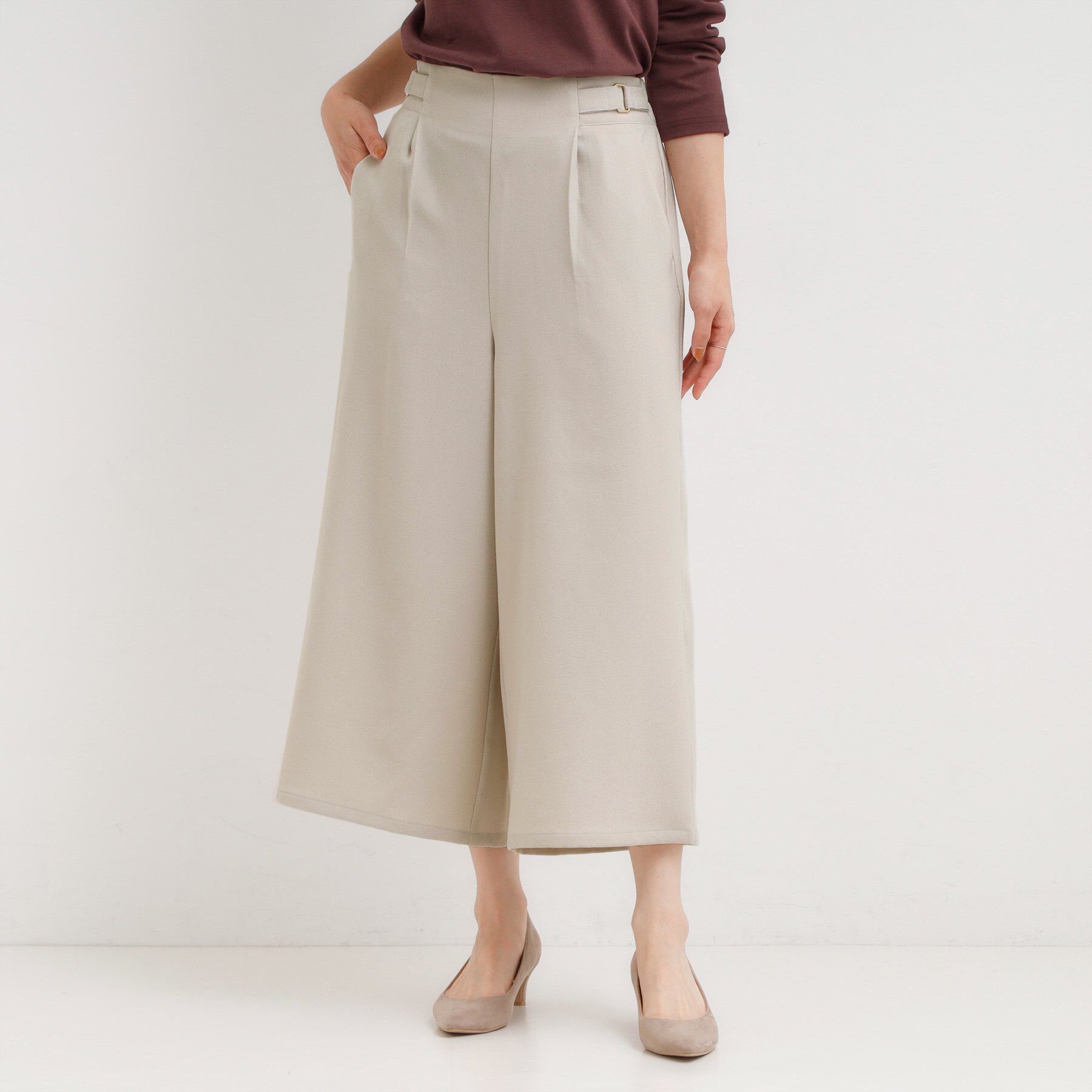 SHOO･LA･RUE「【S-LL】ウエストデザインガウチョパンツ」|その他|