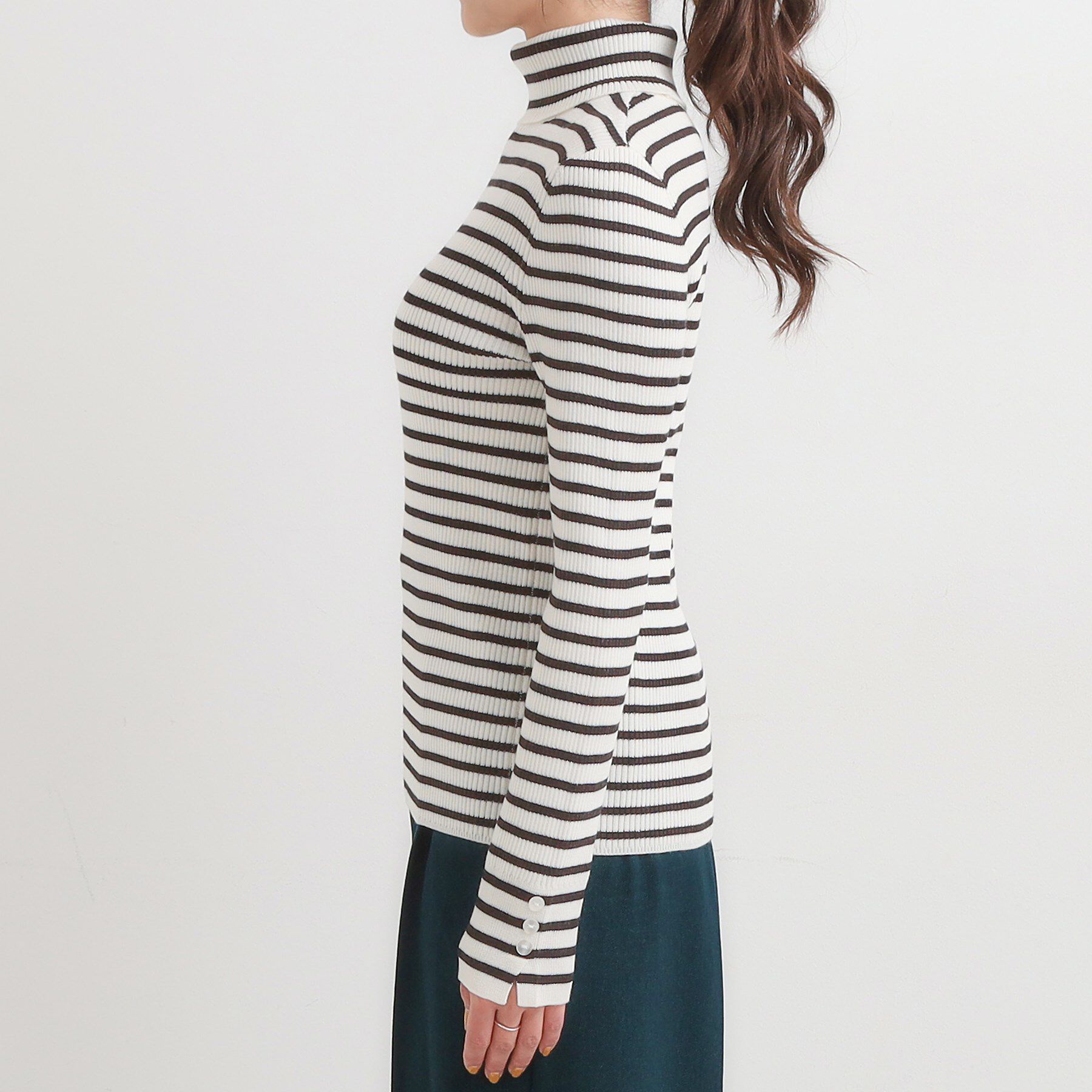 SHOO･LA･RUE「【絶妙なゆるピタ/洗濯機可】ちくちくしにくい リブタートルネック やわらかニット【CIRCRIC】」|ニット・セーター|