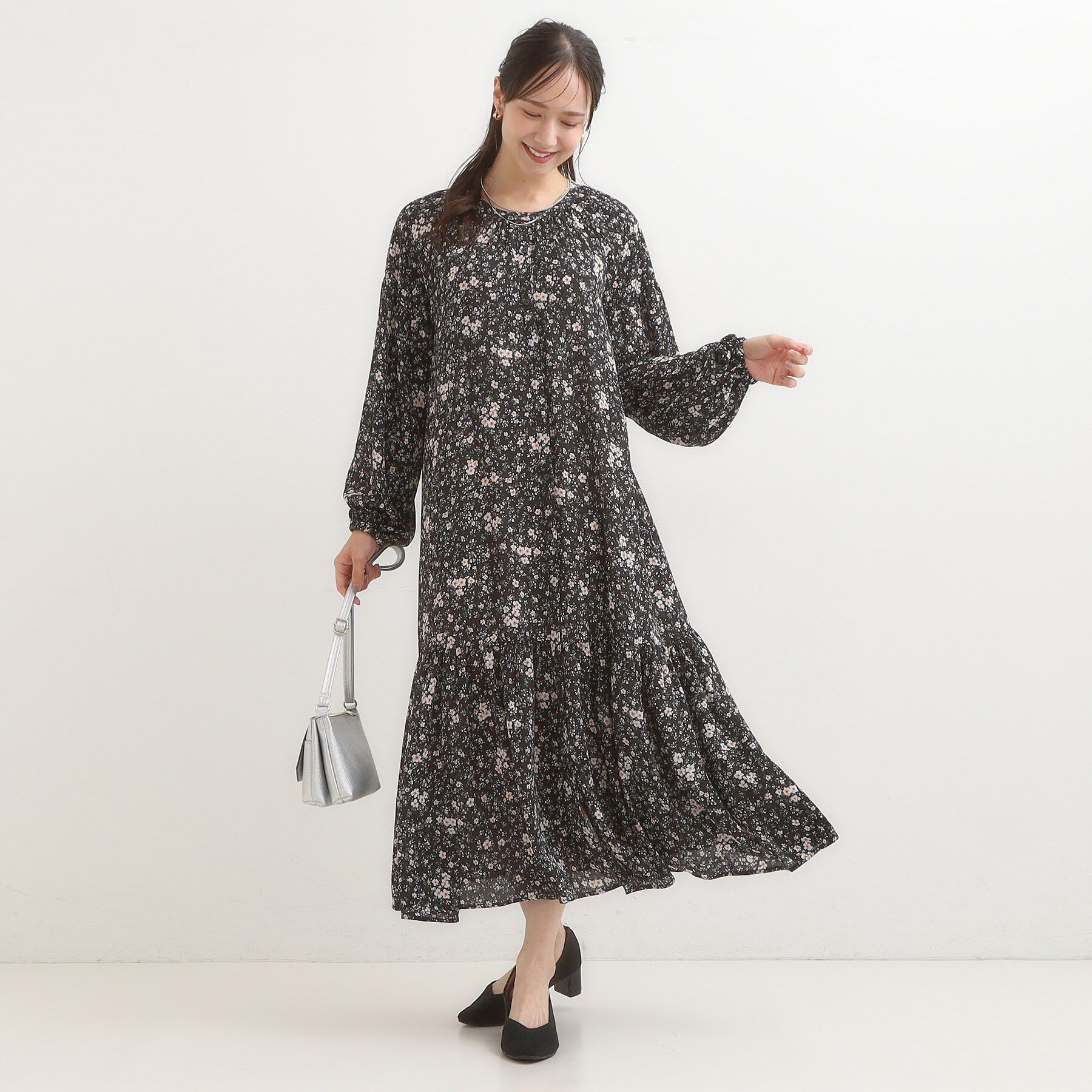 SHOO･LA･RUE「【前後2WAY】1枚で着映える フラワープリント マキシワンピース」|ワンピース|