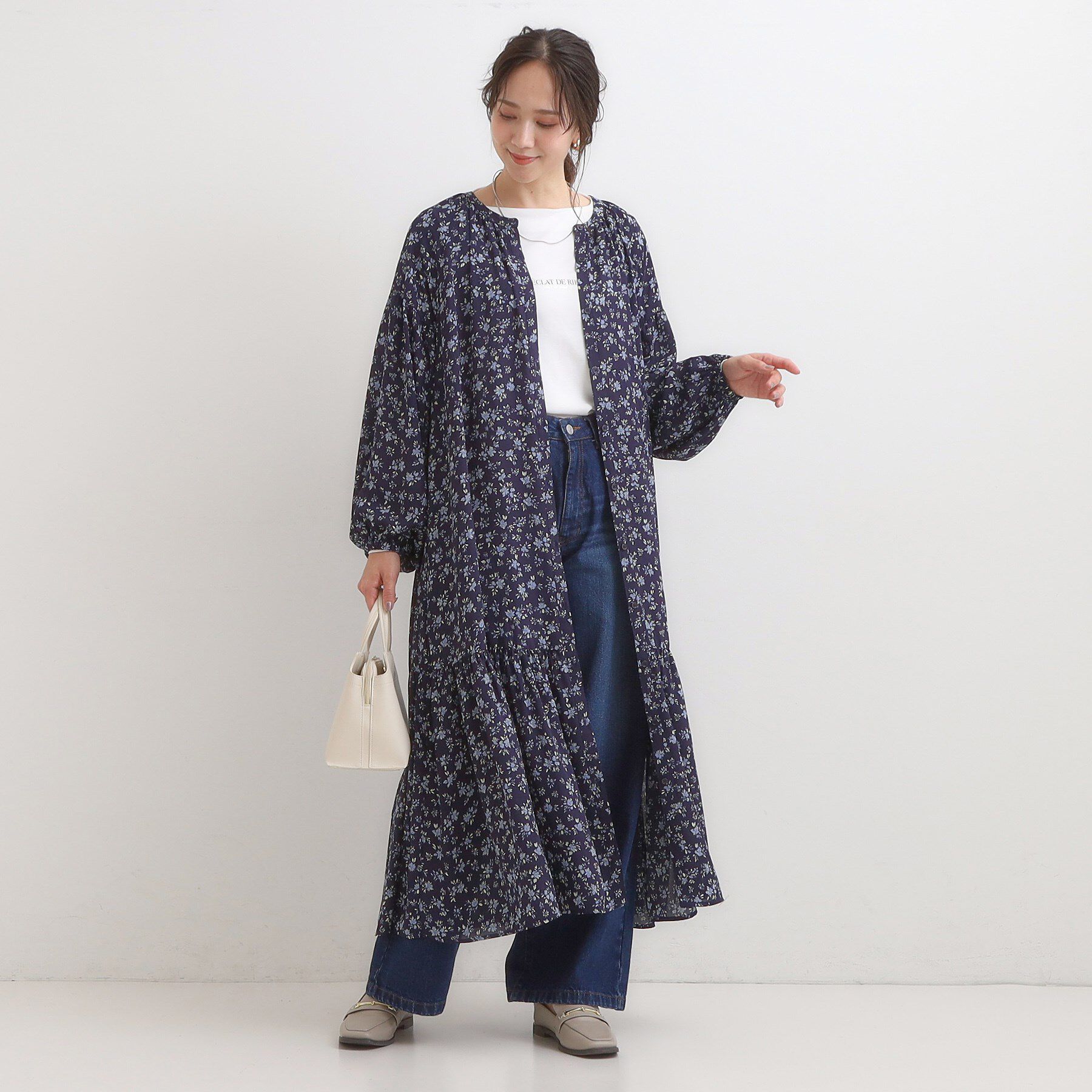 SHOO･LA･RUE「【前後2WAY】1枚で着映える フラワープリント マキシワンピース」|ワンピース|