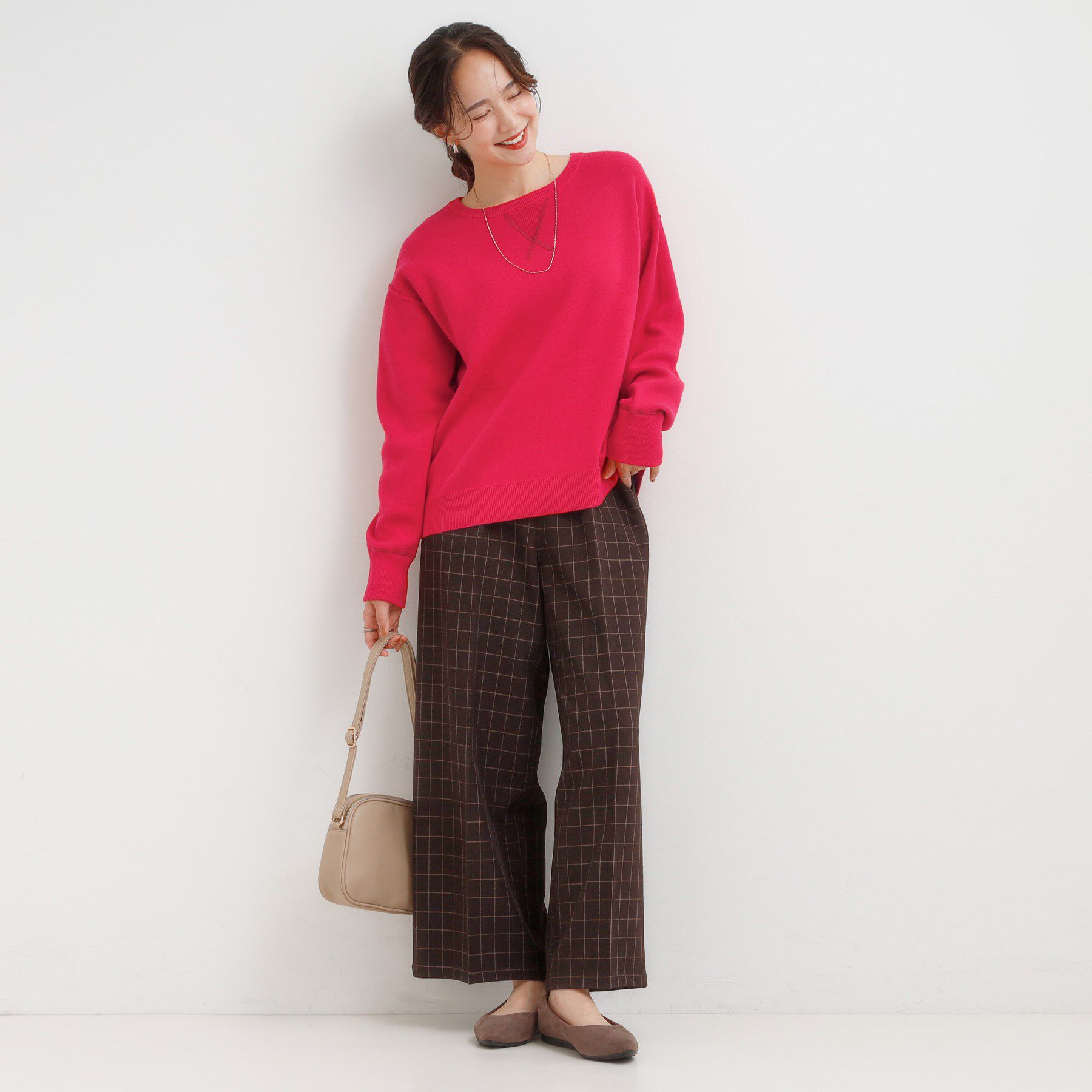 SHOO･LA･RUE「【洗濯機可/ちくちくしにくい】大人カジュアルを叶える スウェットライクニット」|ニット・セーター|