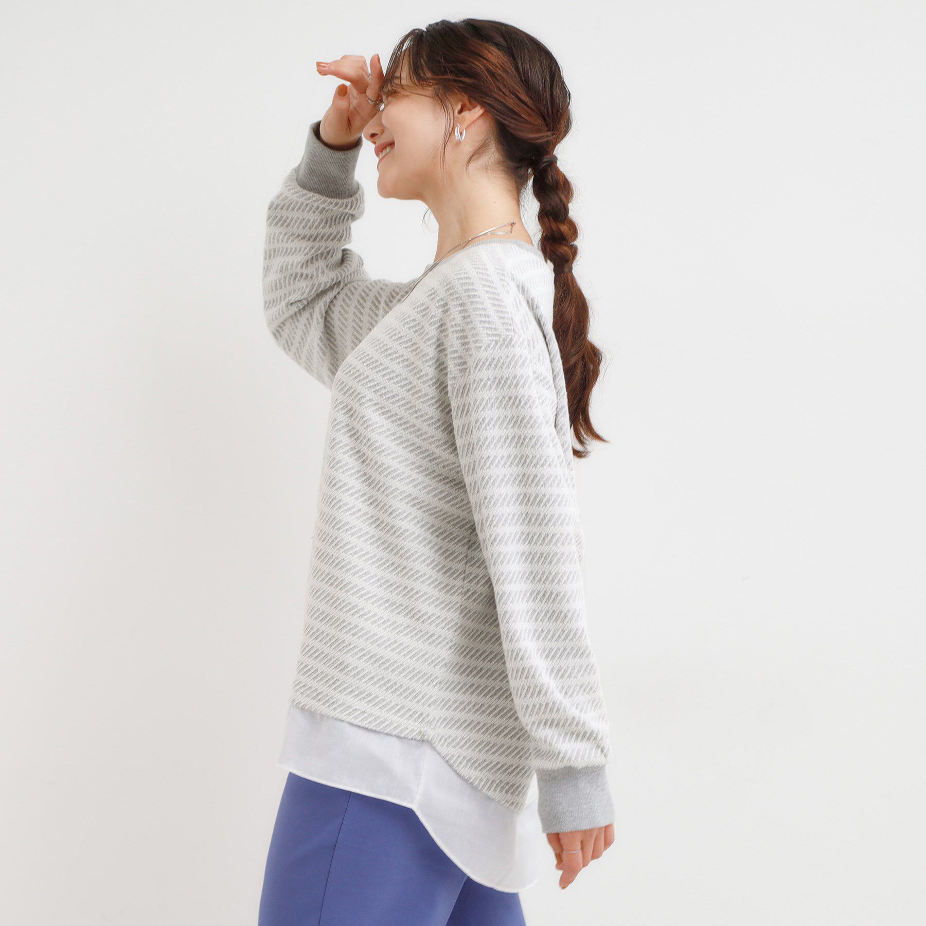 SHOO･LA･RUE「ジャカード裾フェイク」|Tシャツ・カットソー|