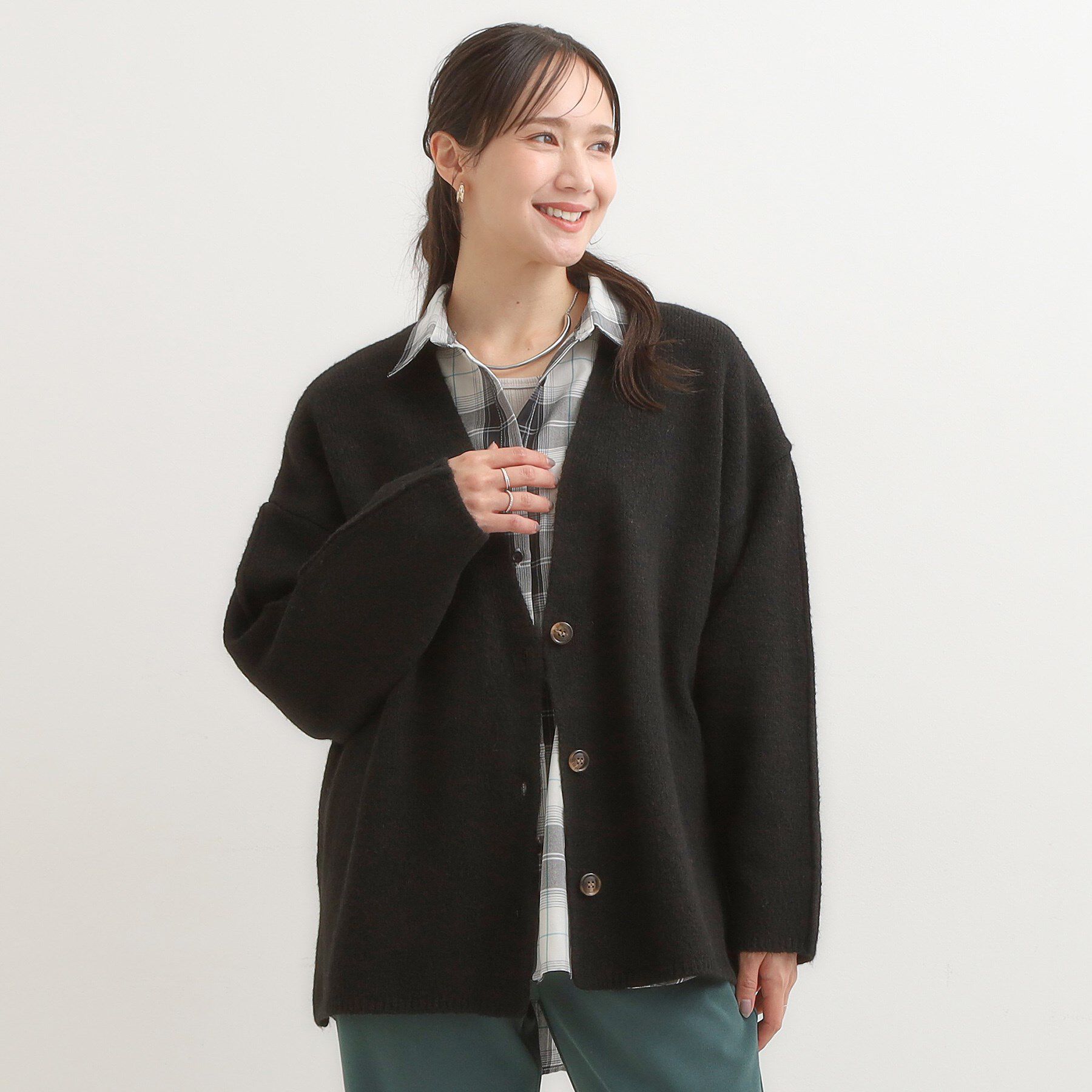 SHOO･LA･RUE「【洗濯機可】ふわっと軽く羽織れる オーバーサイズカーディガン」|カーディガン|