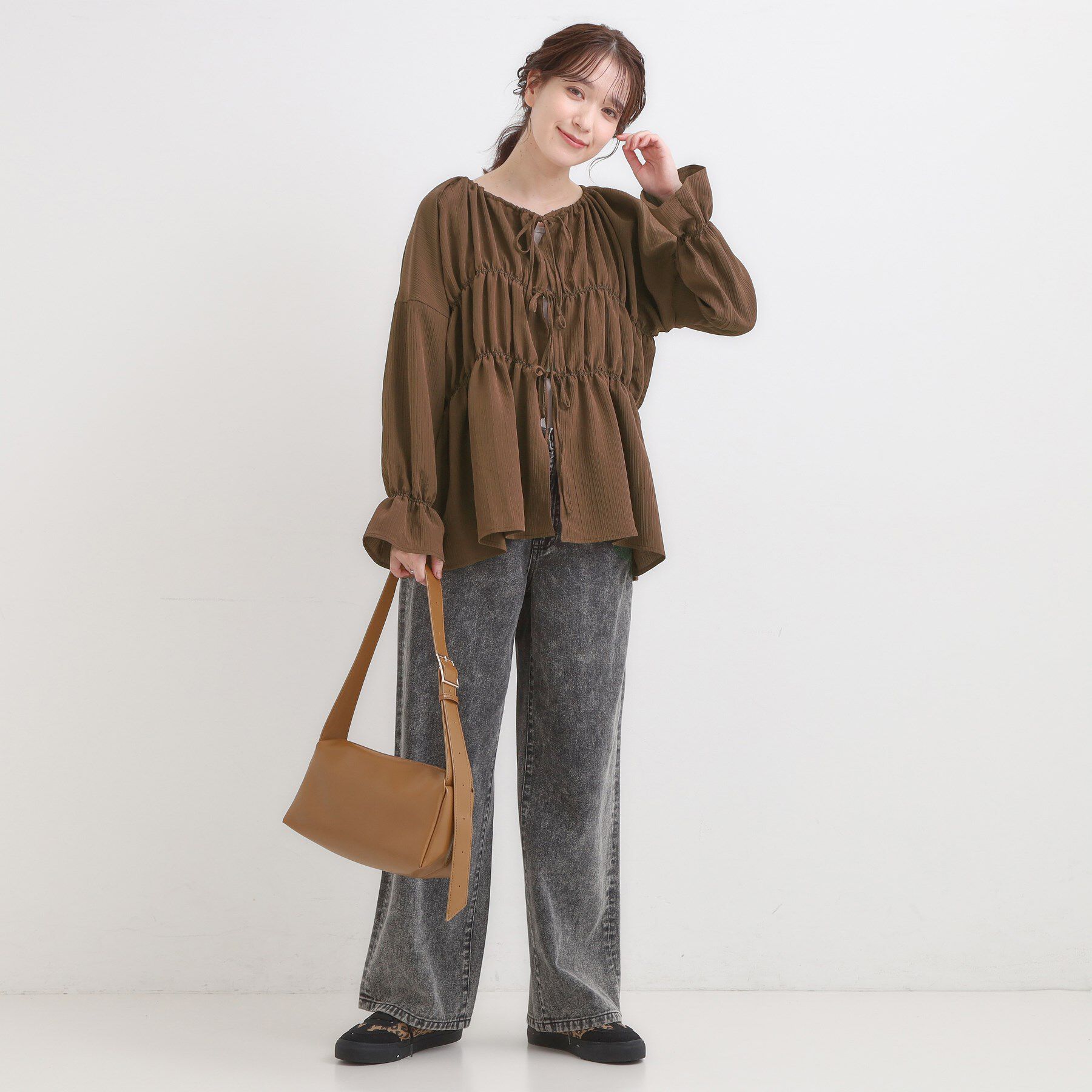 SHOO･LA･RUE「シャーリングデザインブラウス」|シャツ・ブラウス|