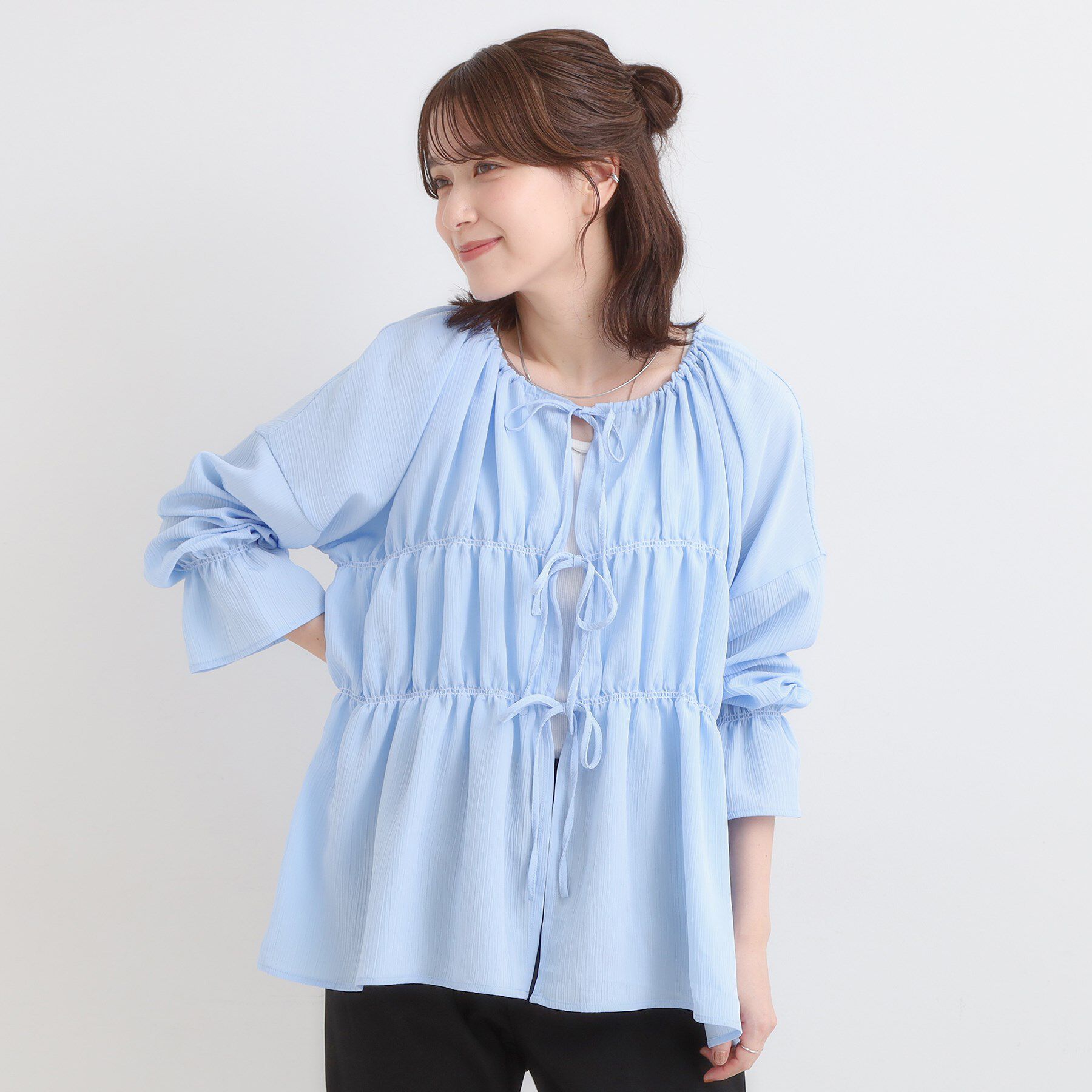 SHOO･LA･RUE「シャーリングデザインブラウス」|シャツ・ブラウス|