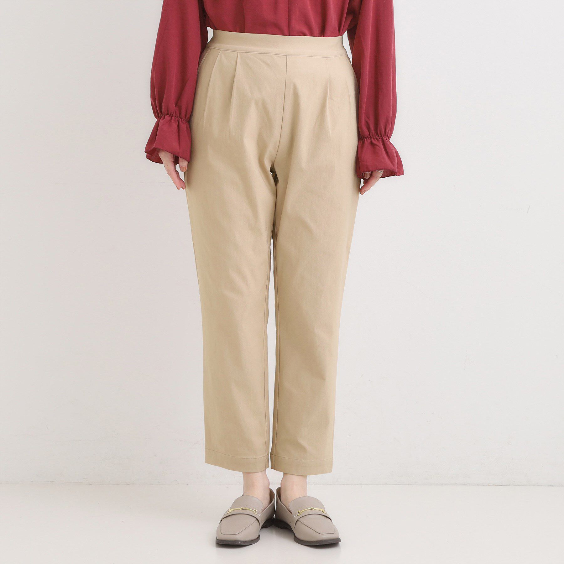 SHOO･LA･RUE「【高レビュー/洗濯機可/SS-LL】あったか裏起毛 のびのびストレッチ テーパードパンツ」|その他|