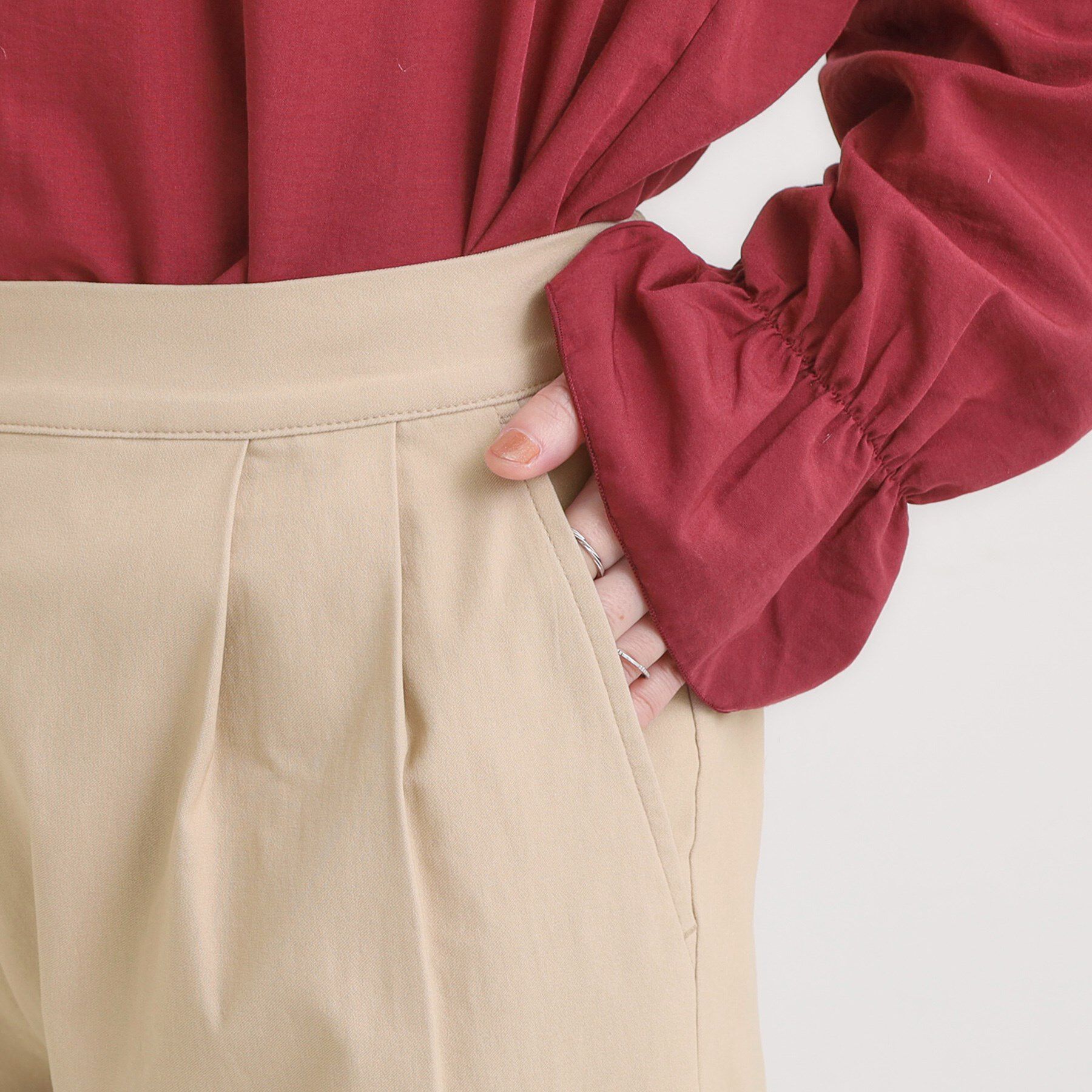 SHOO･LA･RUE「【高レビュー/洗濯機可/SS-LL】あったか裏起毛 のびのびストレッチ テーパードパンツ」|その他|