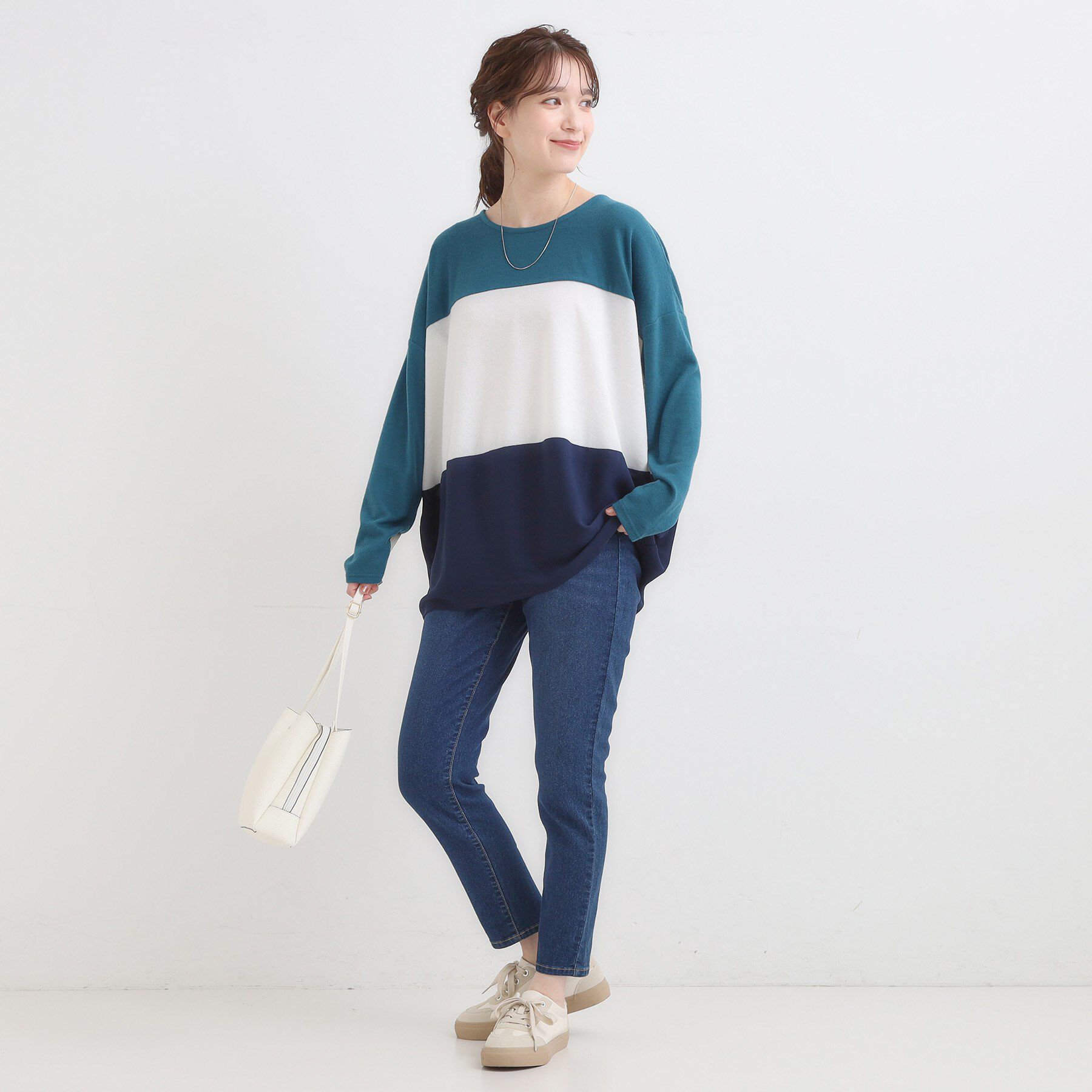 SHOO･LA･RUE「【S-LL】インしないで着られる 3段切り替えトップス」|Tシャツ・カットソー|