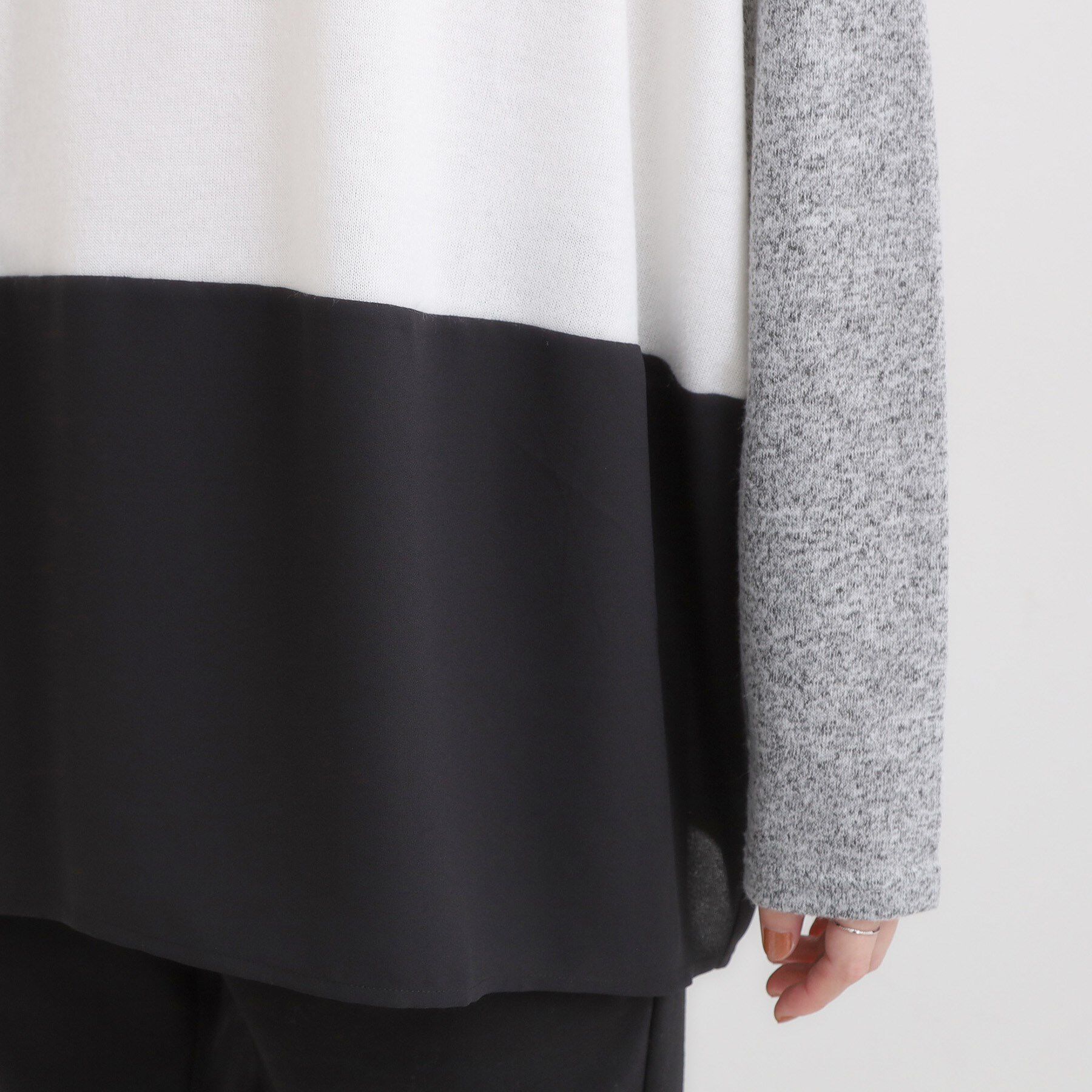 SHOO･LA･RUE「【S-LL】インしないで着られる 3段切り替えトップス」|Tシャツ・カットソー|