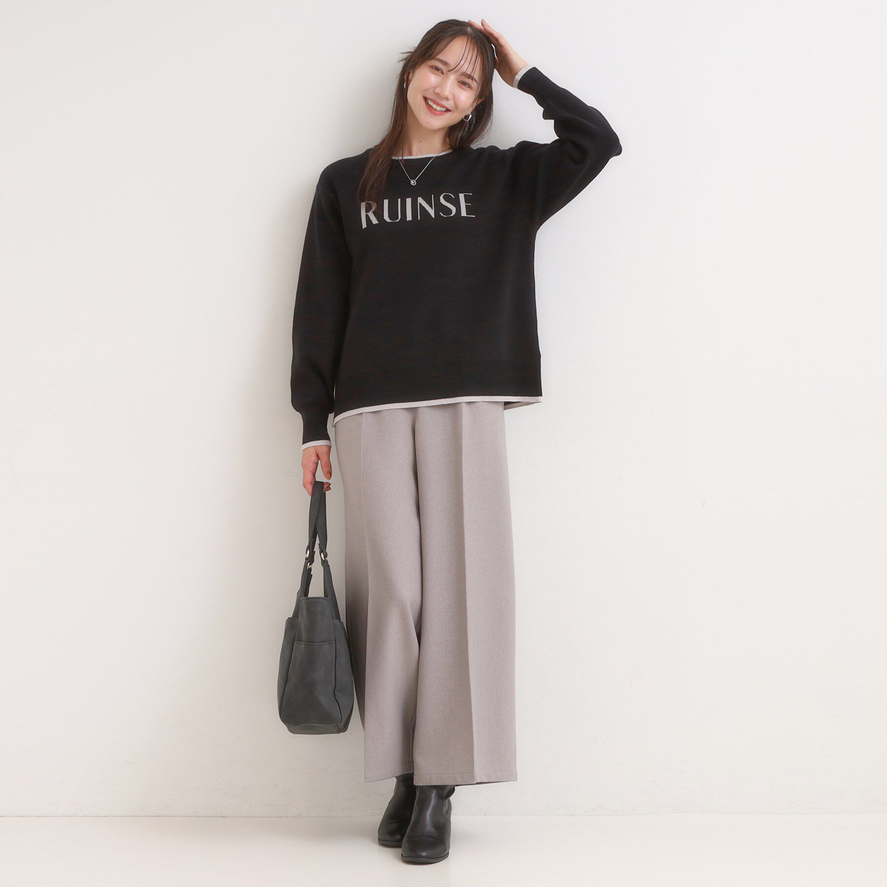 SHOO･LA･RUE「【洗濯機可/毛玉レス】大人世代も取り入れやすい スウェットライク アソートニット」|ニット・セーター|