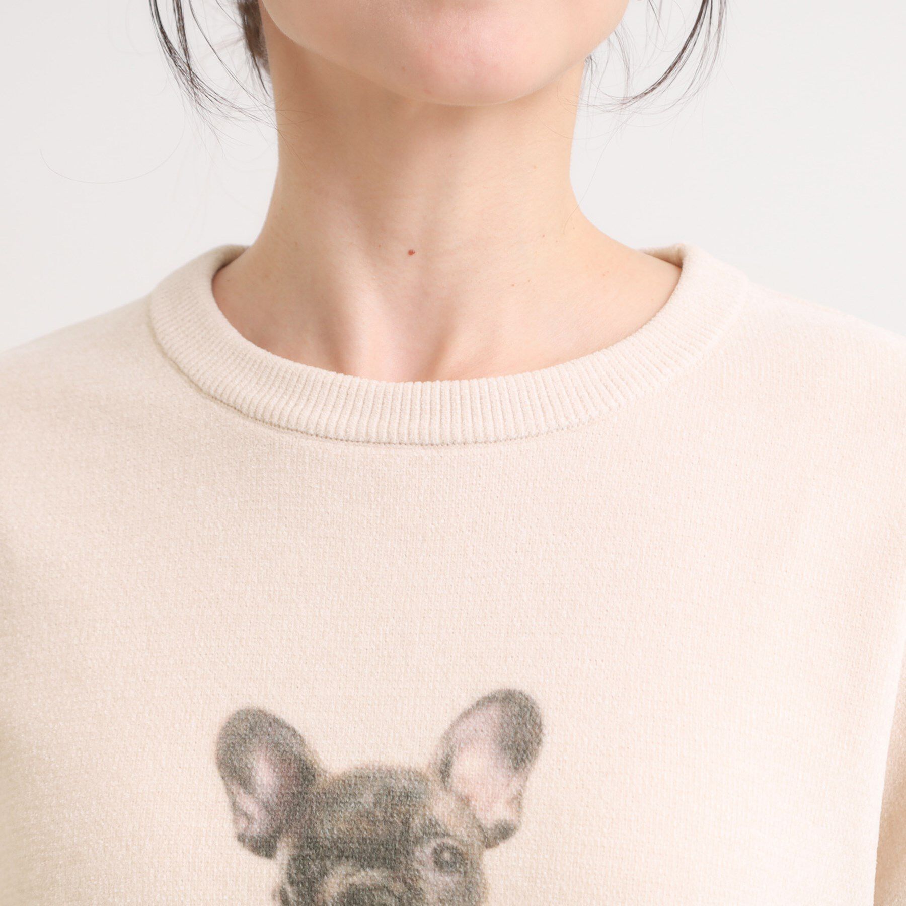 SHOO･LA･RUE「【S-LL】アニマルプリントが目を惹く 柔らかモールニット」|ニット・セーター|