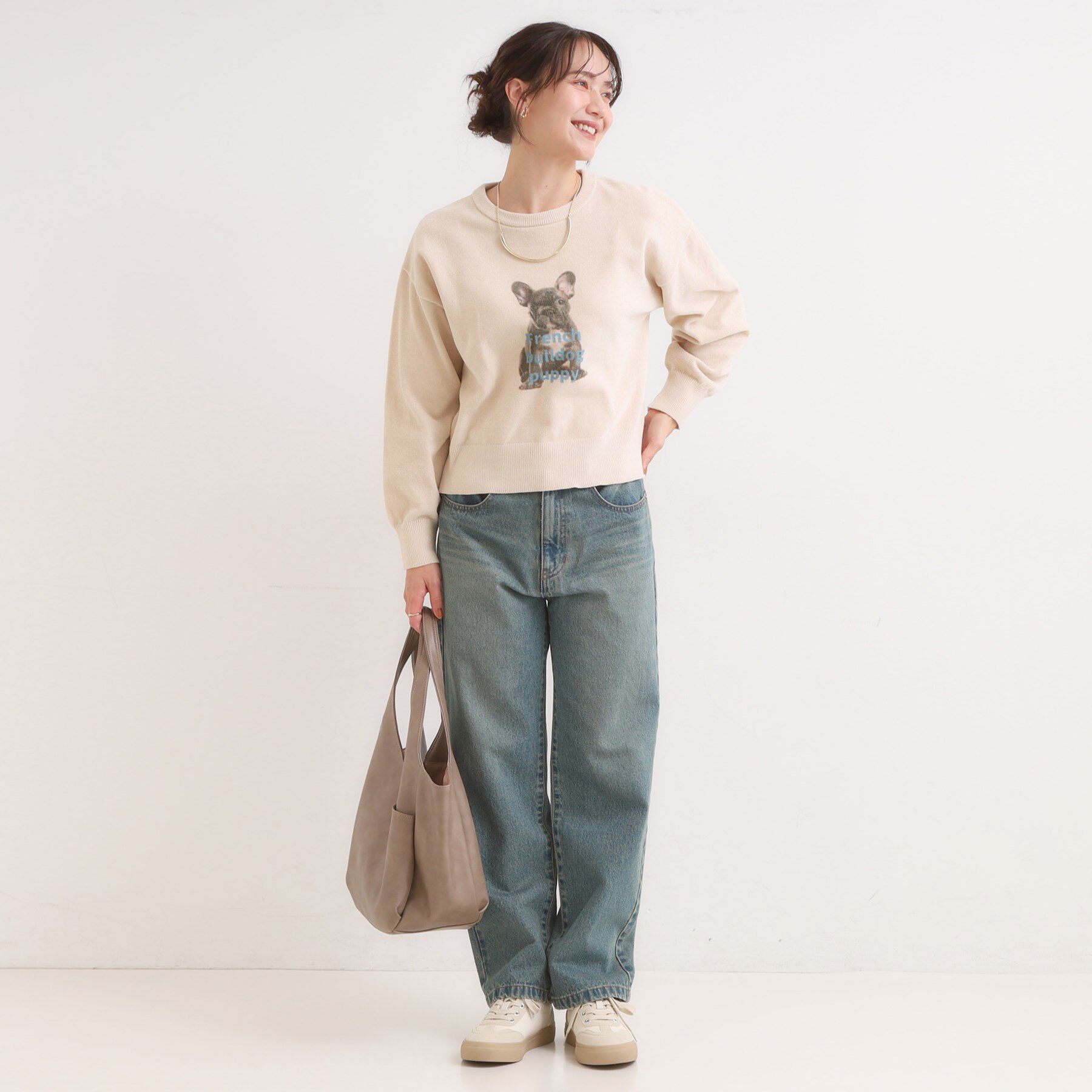 SHOO･LA･RUE「【S-LL】アニマルプリントが目を惹く 柔らかモールニット」|ニット・セーター|