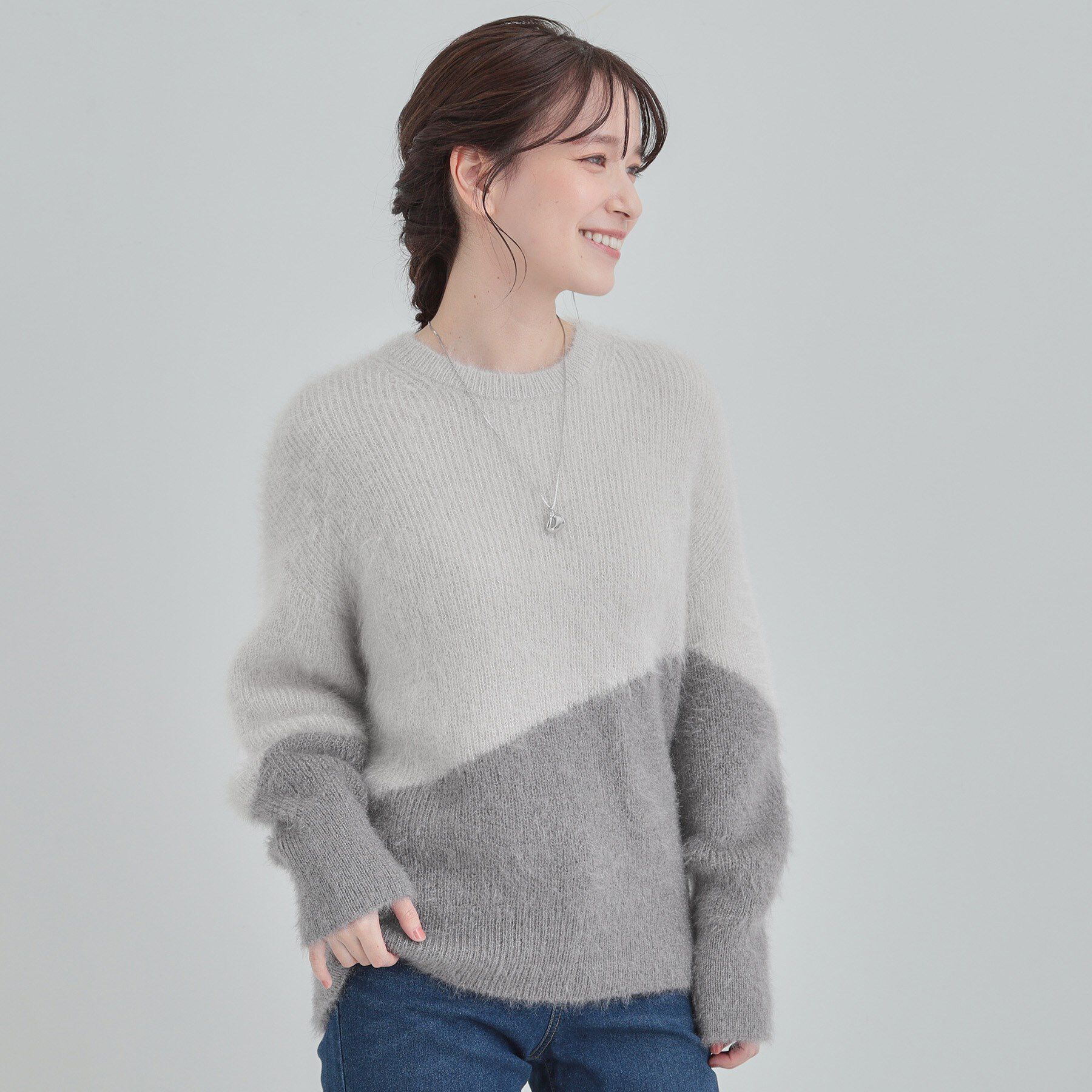 SHOO･LA･RUE「【S-LL/ゆったり】ふわふわシャギー 大人レディなニット」|ニット・セーター|