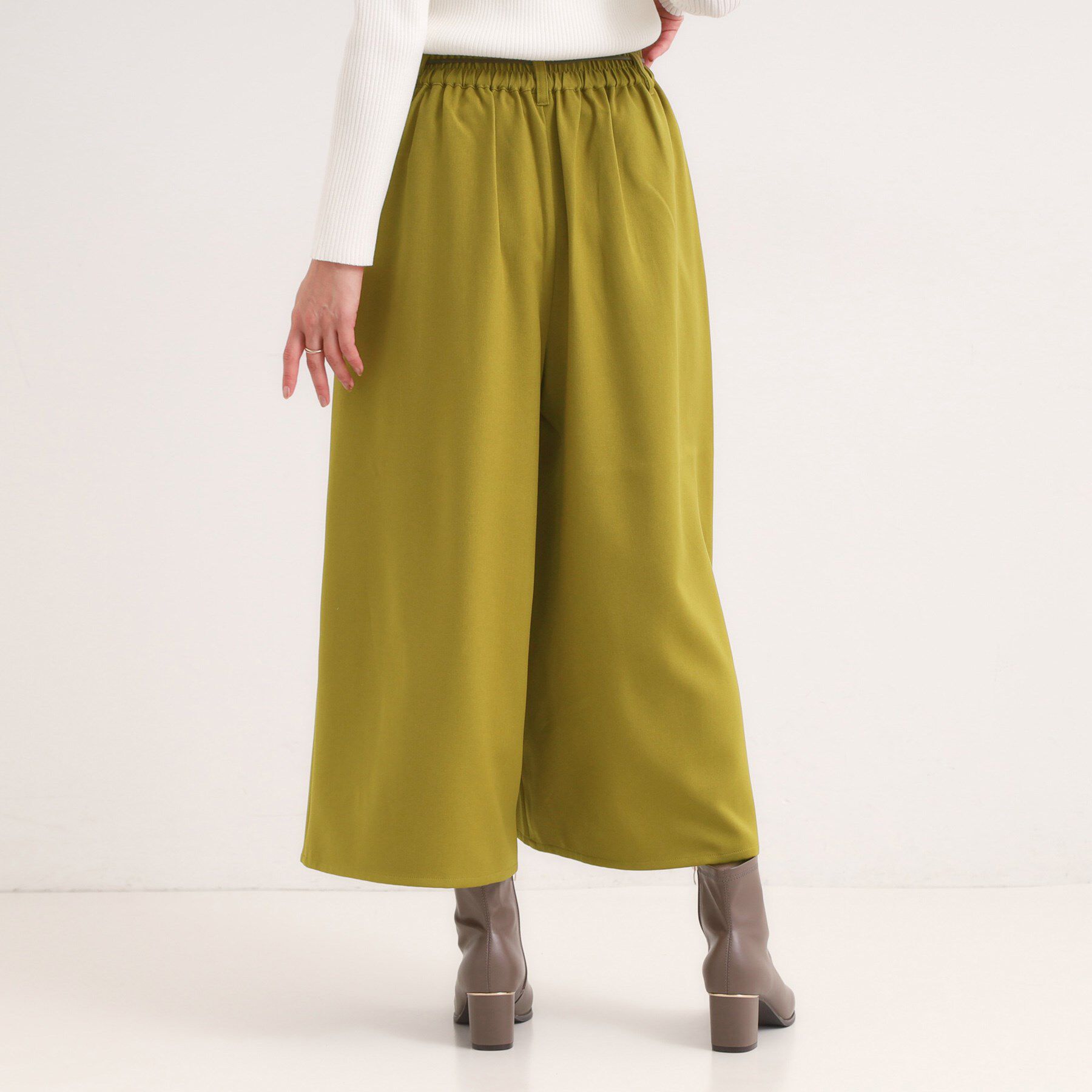 SHOO･LA･RUE「【S-LL/2点セット】脚のラインを拾いにくい ベルト付きタックスカーチョパンツ」|その他|