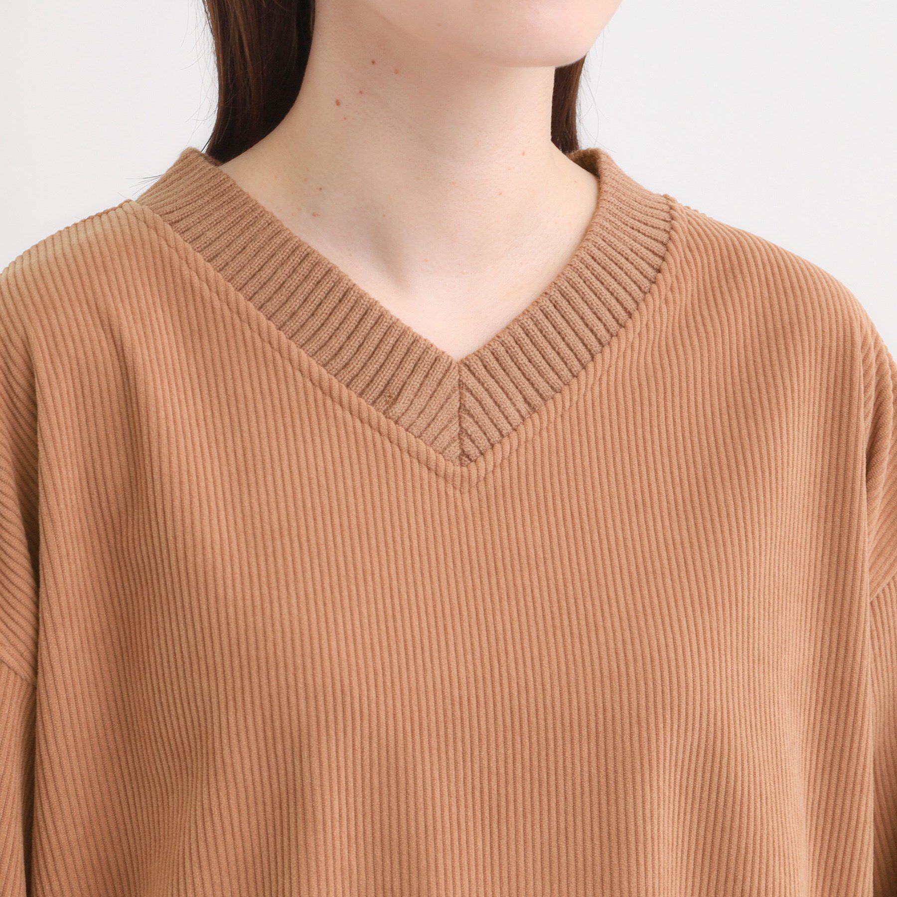 SHOO･LA･RUE「ニットリブコーデュロイトップス」|Tシャツ・カットソー|