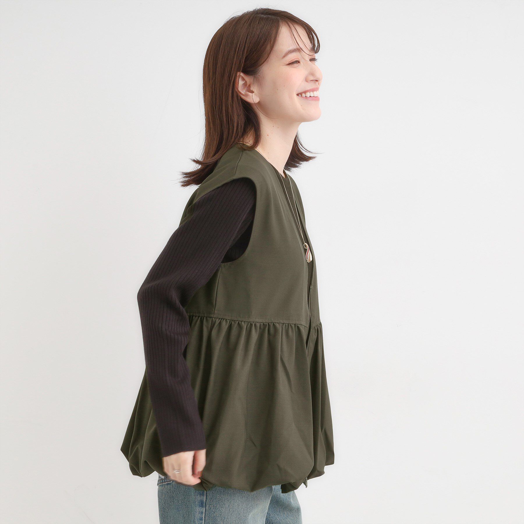 SHOO･LA･RUE「美シルエットが大人かわいい 裾バルーンシルエットジレ」|ベスト・ジレ|