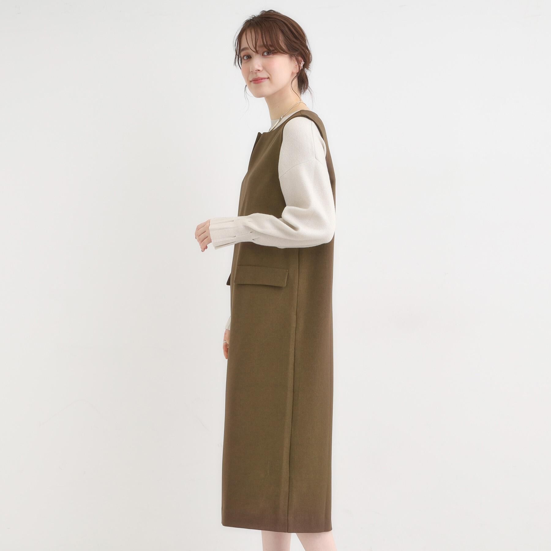 SHOO･LA･RUE「【S-LL】ウール調スキッパージャンスカ」|ワンピース|