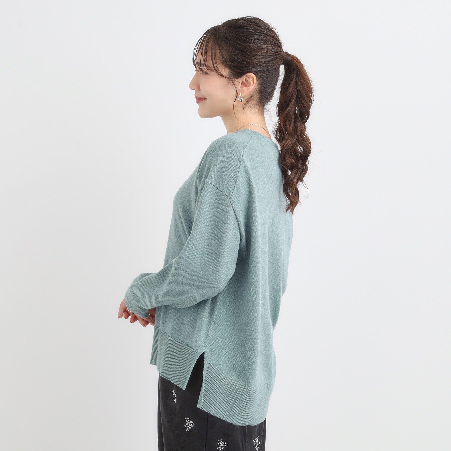 SHOO･LA･RUE「【洗濯機可/毛玉レス】アウトスタイルもきれいに決まる サイドスリットニット【CIRCRIC】」|ニット・セーター|