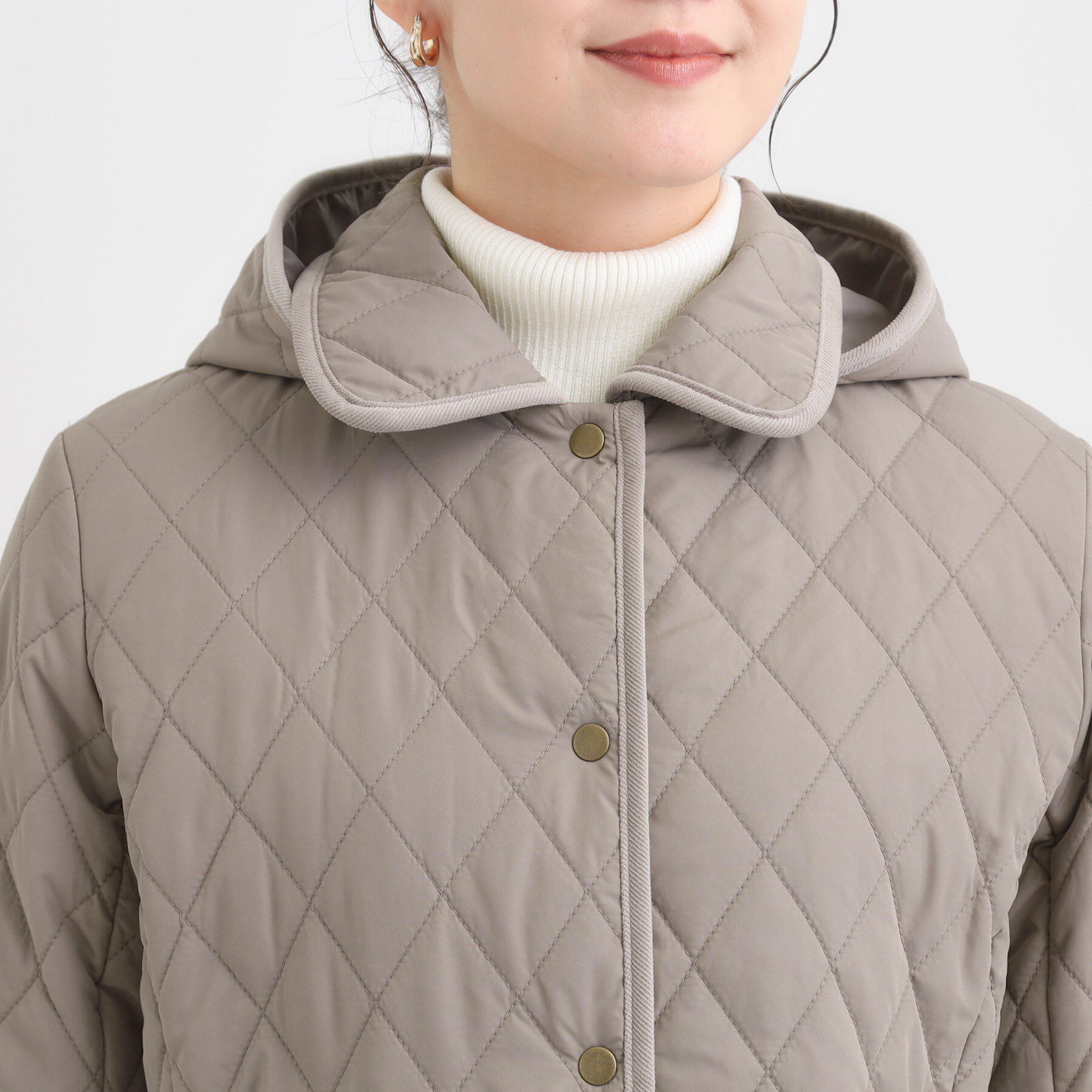 SHOO･LA･RUE「【撥水/フード取り外し可】サッと羽織れる ダイヤ柄キルトジャケット」|その他|