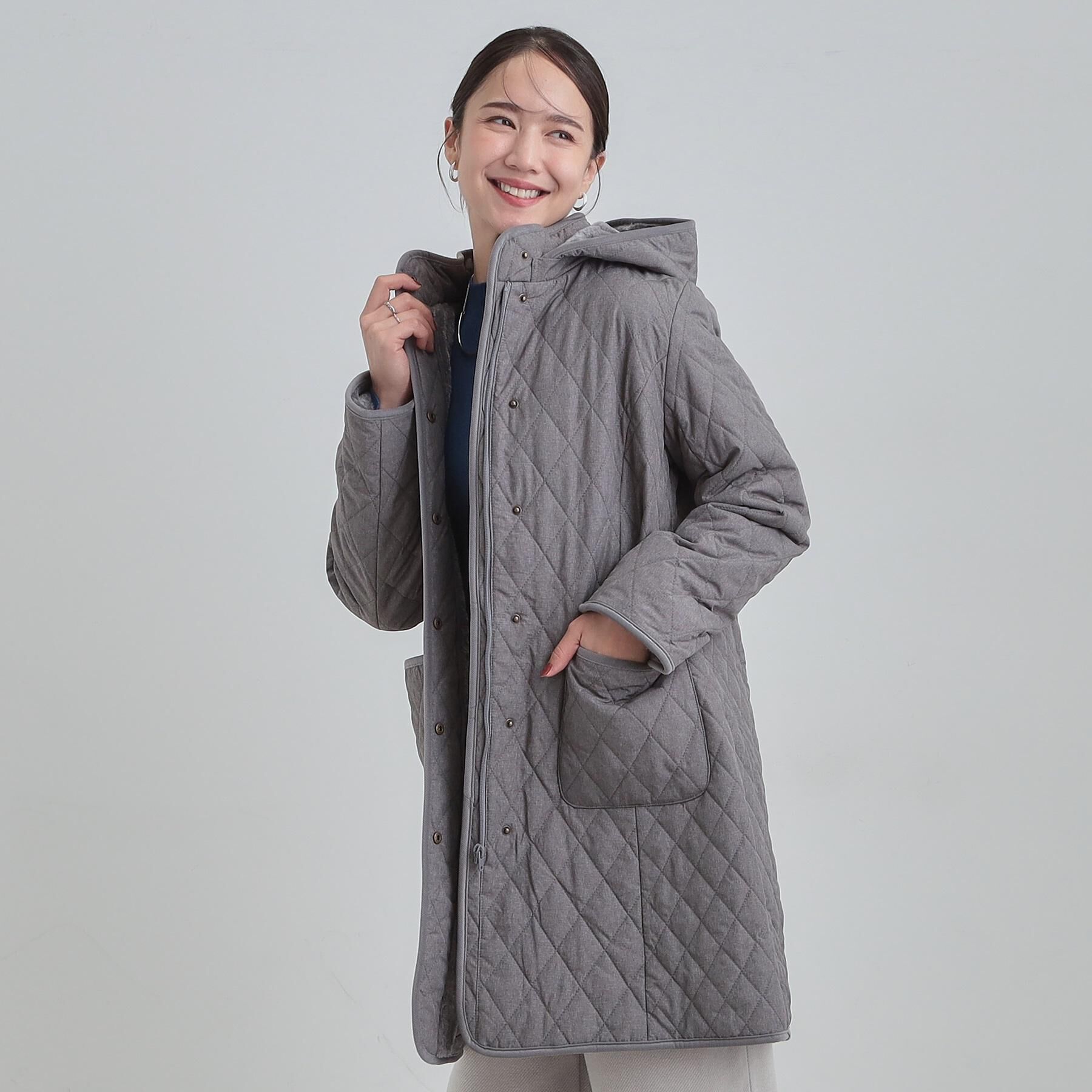 SHOO･LA･RUE「【撥水/フード取り外し可】自然にくびれる あったかダイヤ柄キルトコート【CIRCRIC】」|ダウン|