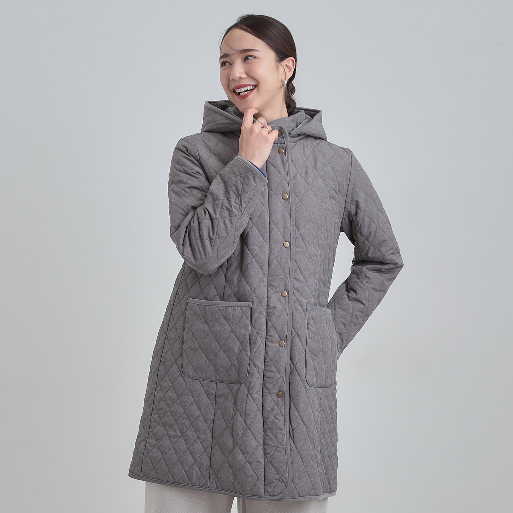 SHOO･LA･RUE「【撥水/フード取り外し可】自然にくびれる あったかダイヤ柄キルトコート【CIRCRIC】」|ダウン|