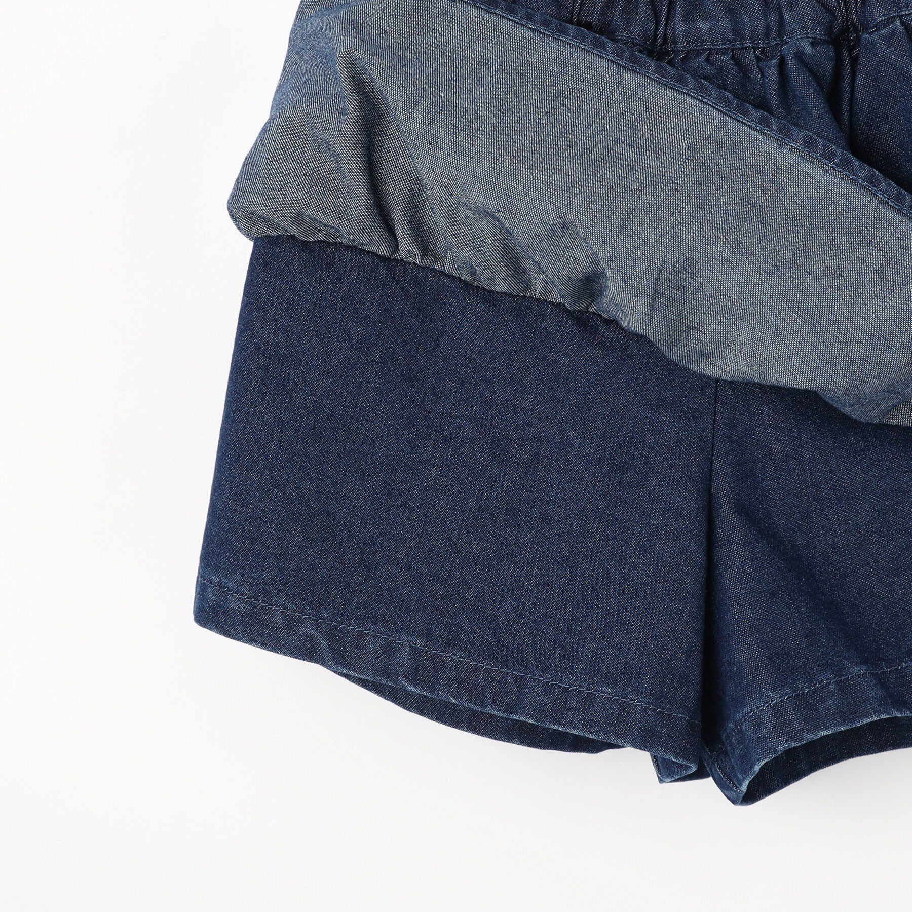 SHOO･LA･RUE「【100-150cm】デニムティアードスカパン」|スカート|