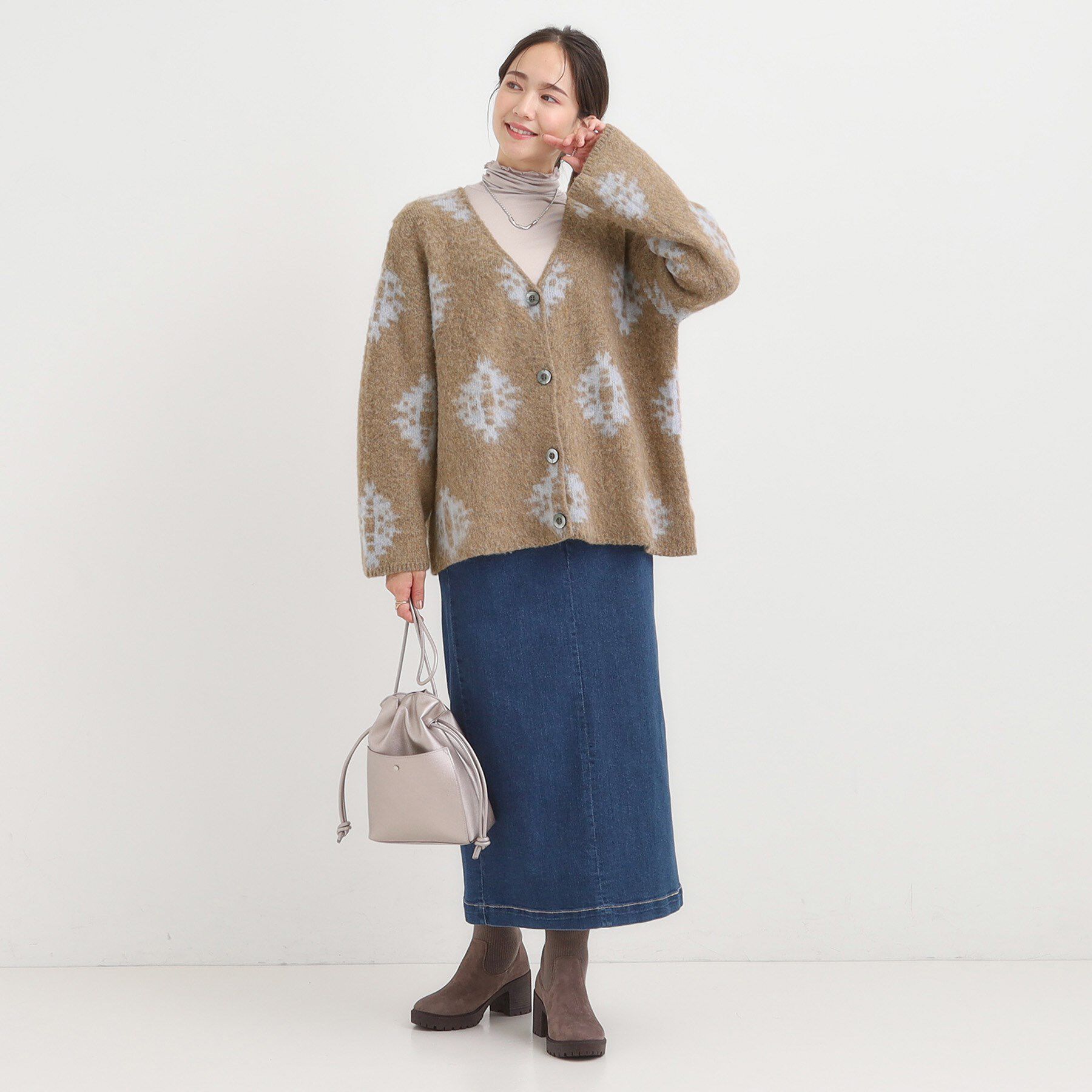 SHOO･LA･RUE「羽織るだけでスタイリングの主役に 起毛柄カーディガン」|カーディガン|