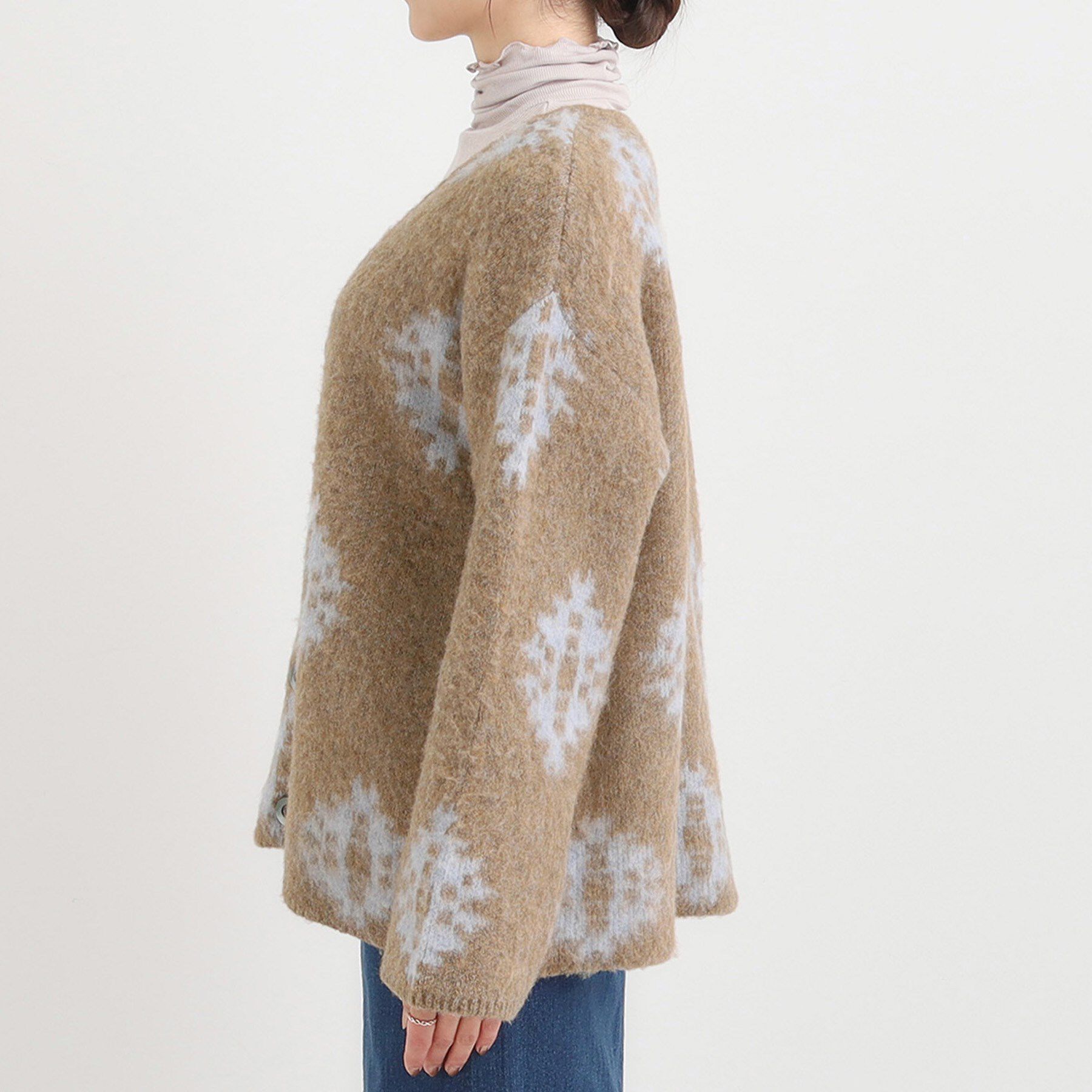 SHOO･LA･RUE「羽織るだけでスタイリングの主役に 起毛柄カーディガン」|カーディガン|