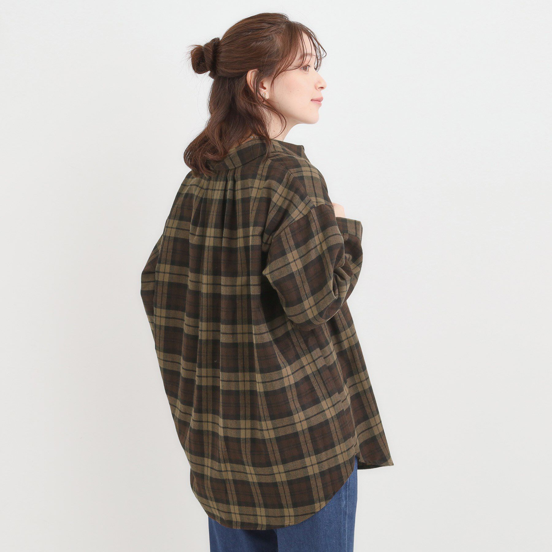 SHOO･LA･RUE「【S-LL】柔らかさが癖になる 起毛コットン オーバーサイズシャツ」|シャツ・ブラウス|