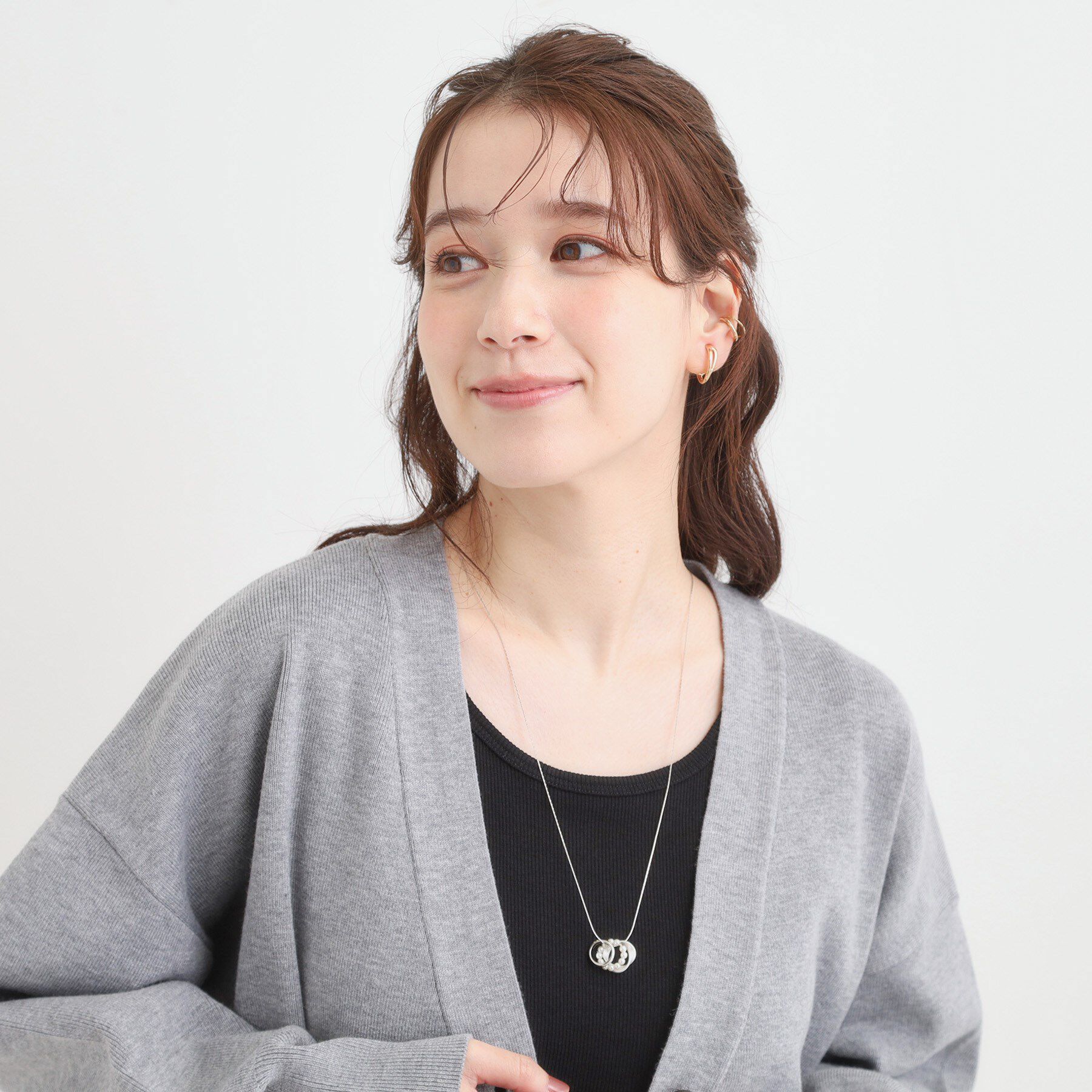 SHOO･LA･RUE「フェイクパールミニリングネックレス」|ネックレス|