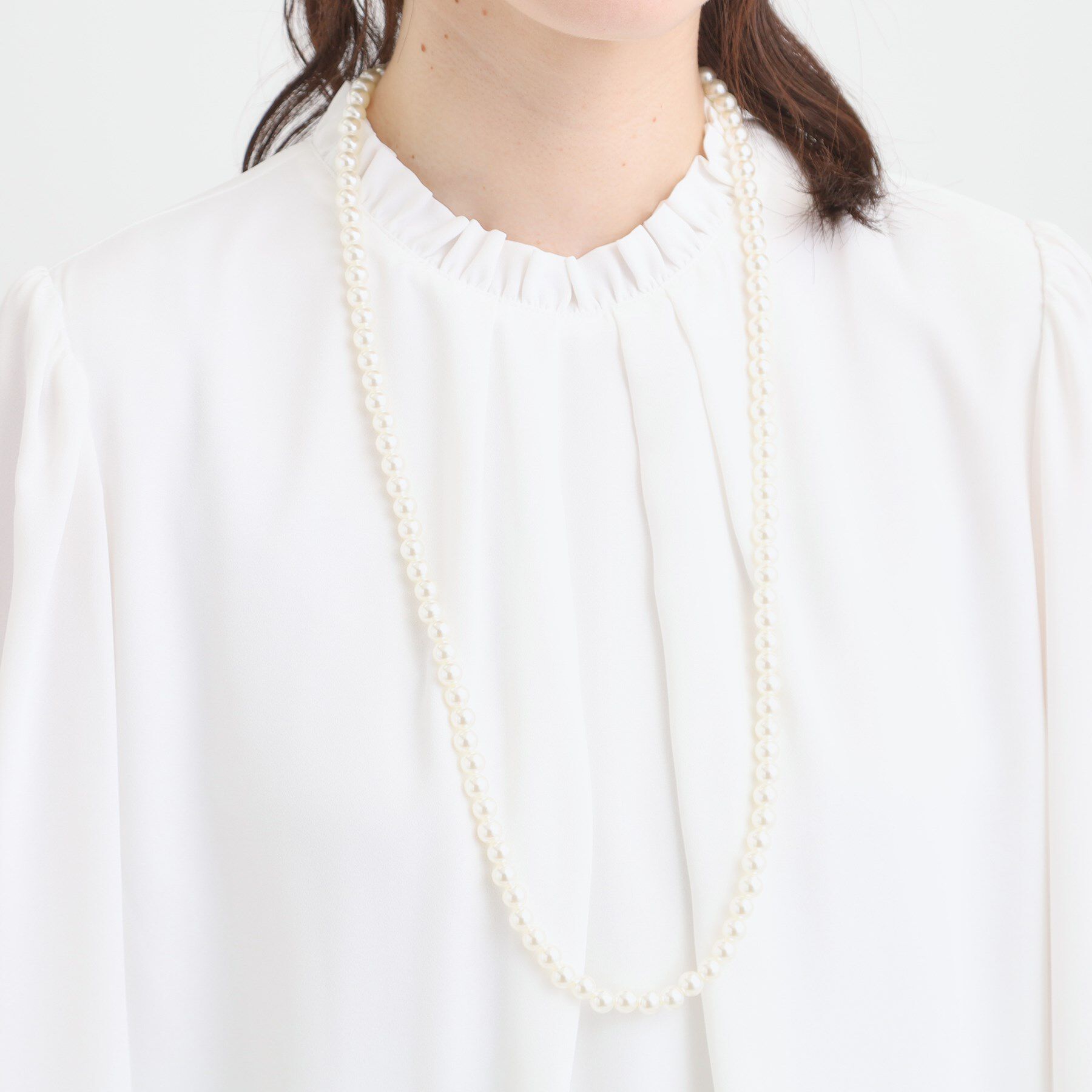 SHOO･LA･RUE「【セレモニー】2連ダイヤレーンロングネックレス」|ネックレス|