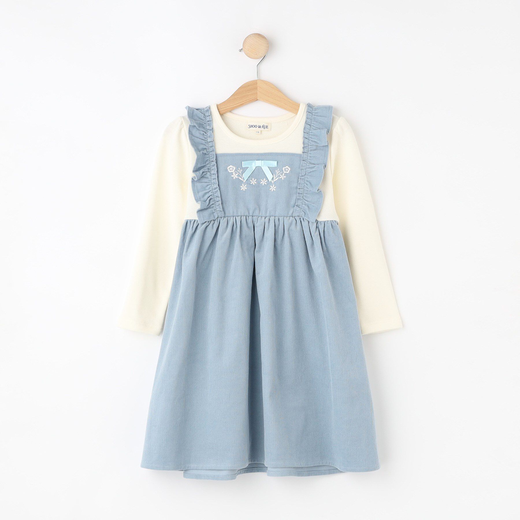SHOO･LA･RUE「【100-120cm】コーデュロイドッキングワンピース」|ワンピース|