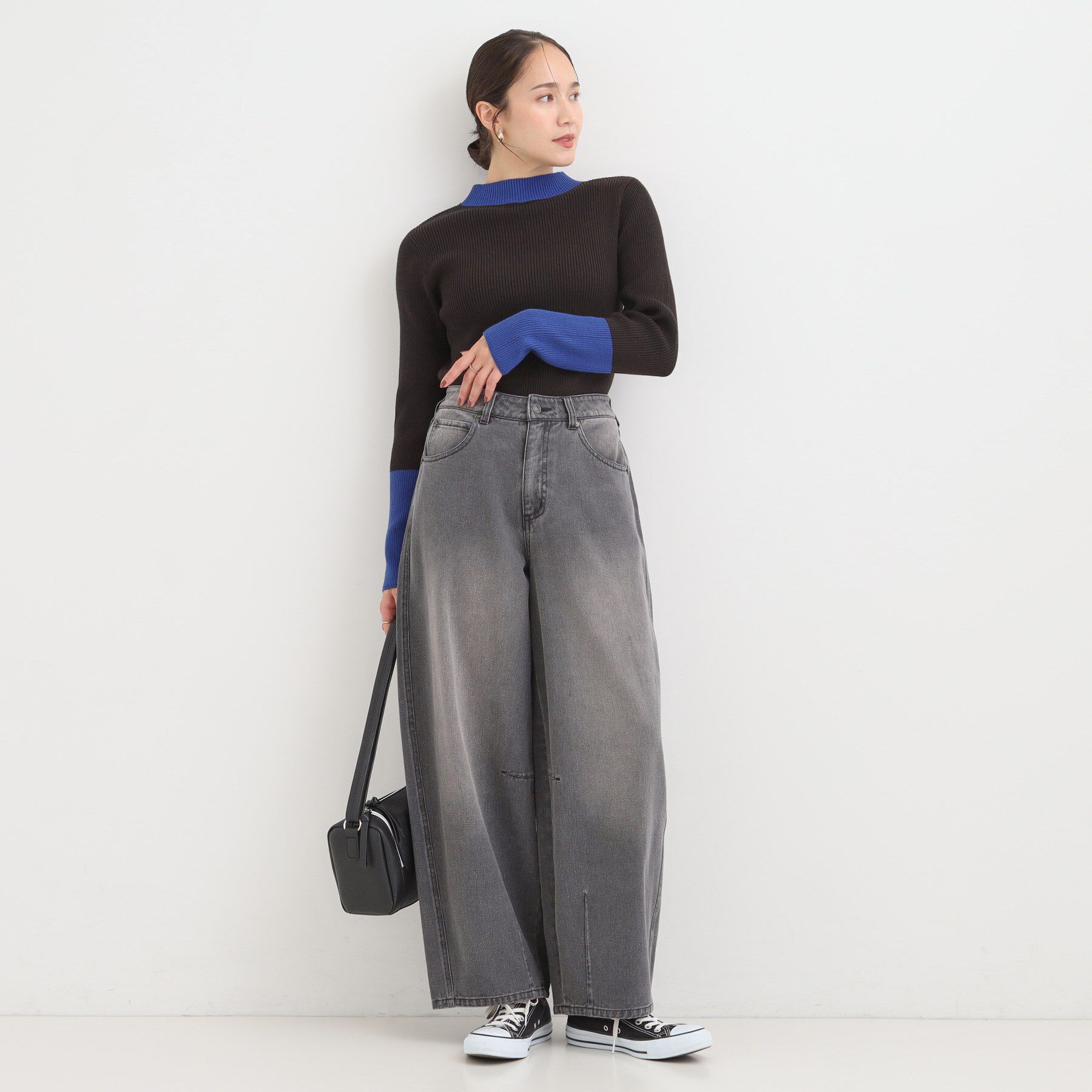 SHOO･LA･RUE「【S-LL】立体カーブデニムパンツ」|デニム|