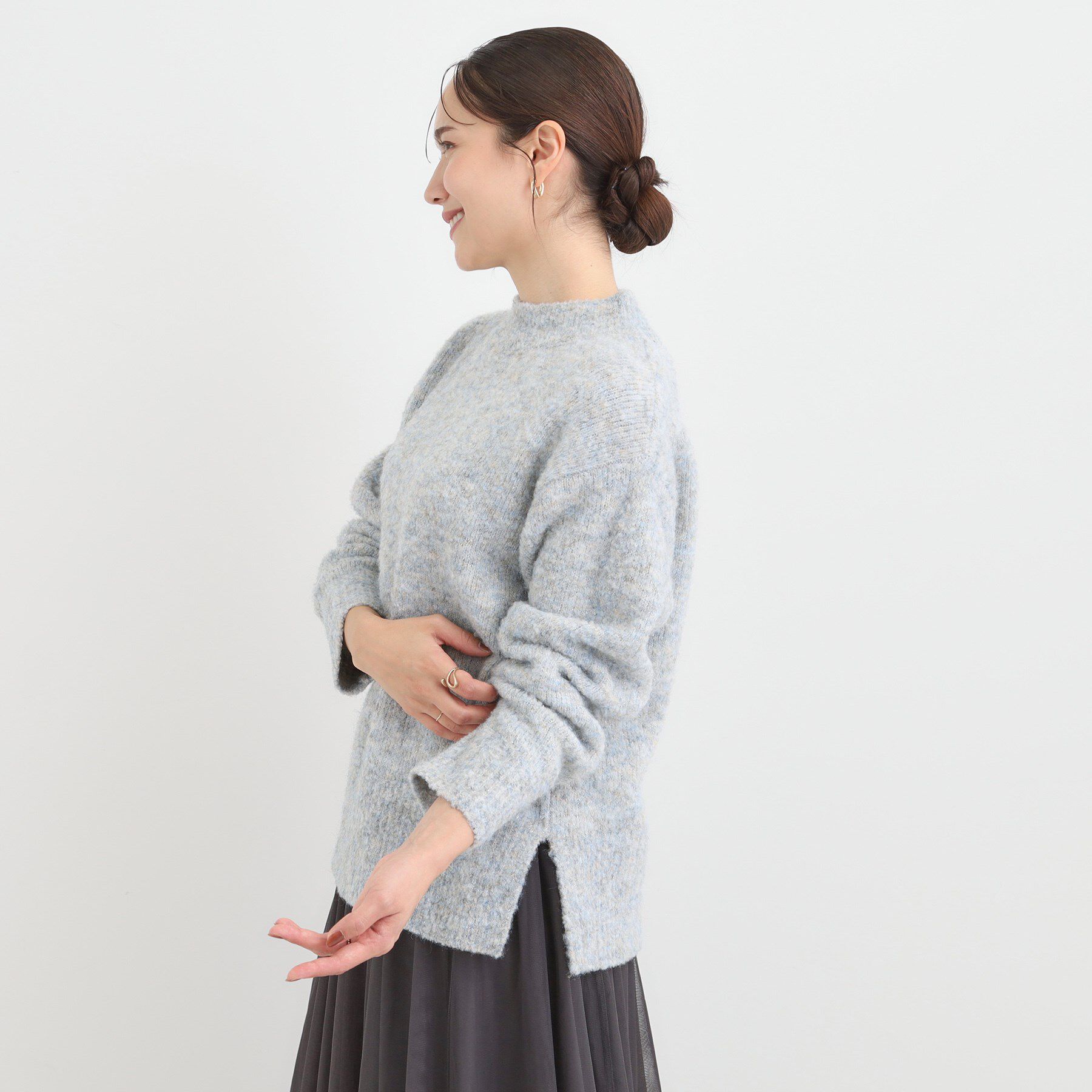 SHOO･LA･RUE「【S-LL】ほんのりラメで華やか ふわふわハイネックニット」|ニット・セーター|