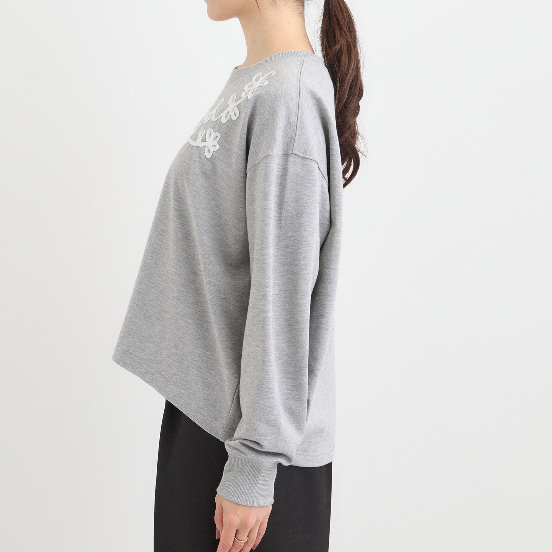 SHOO･LA･RUE「コード刺繍ミニ裏毛トップス」|Tシャツ・カットソー|