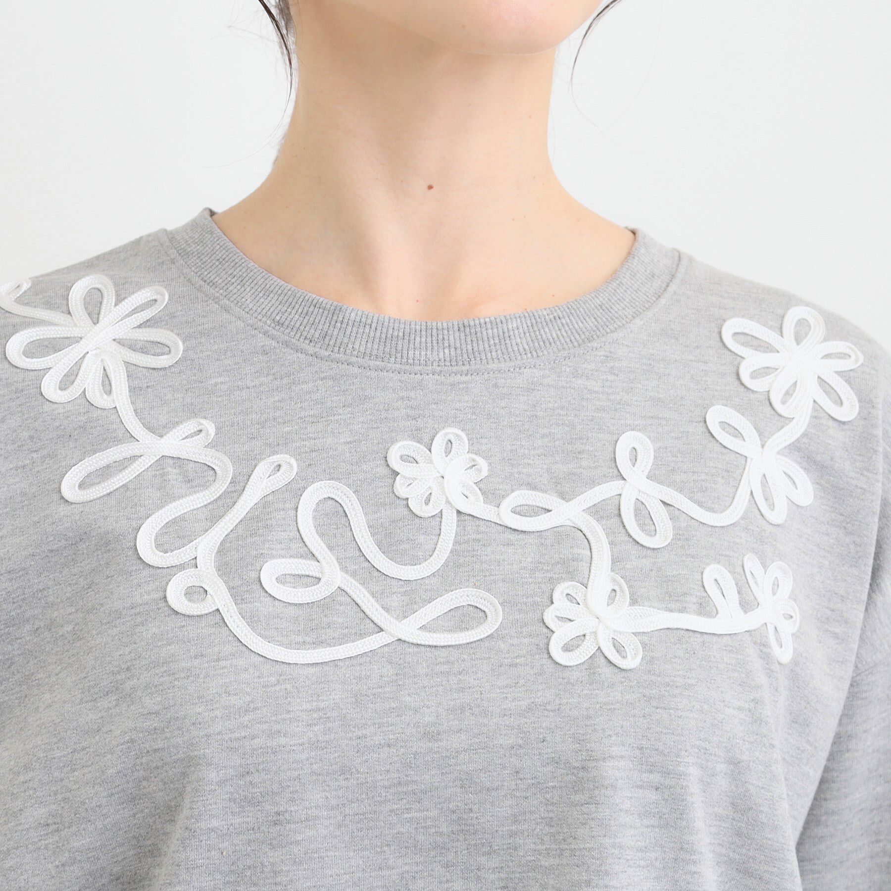 SHOO･LA･RUE「コード刺繍ミニ裏毛トップス」|Tシャツ・カットソー|