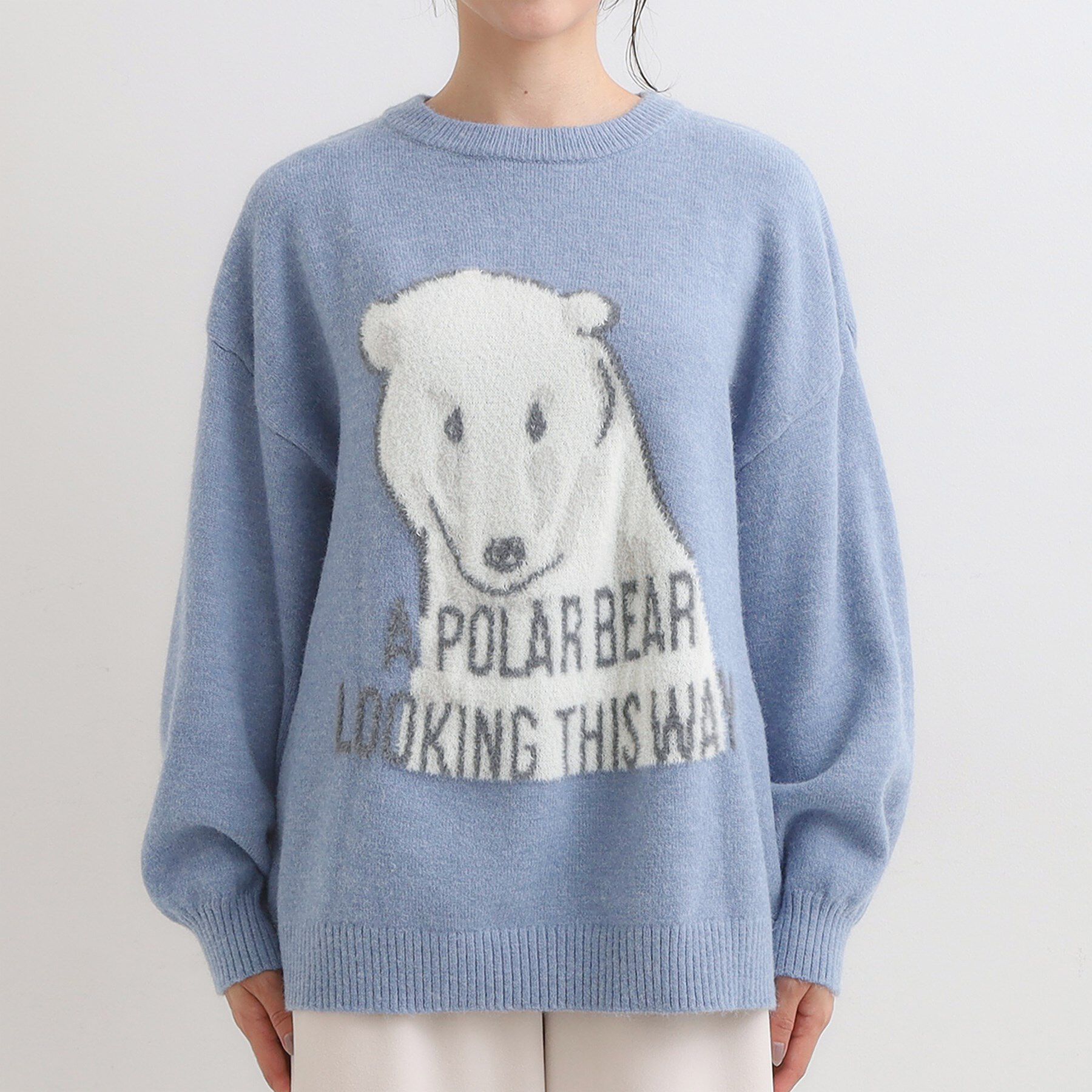 SHOO･LA･RUE「【旭山動物園応援商品】ゆるアニマル ふわふわジャカードニット」|ニット・セーター|