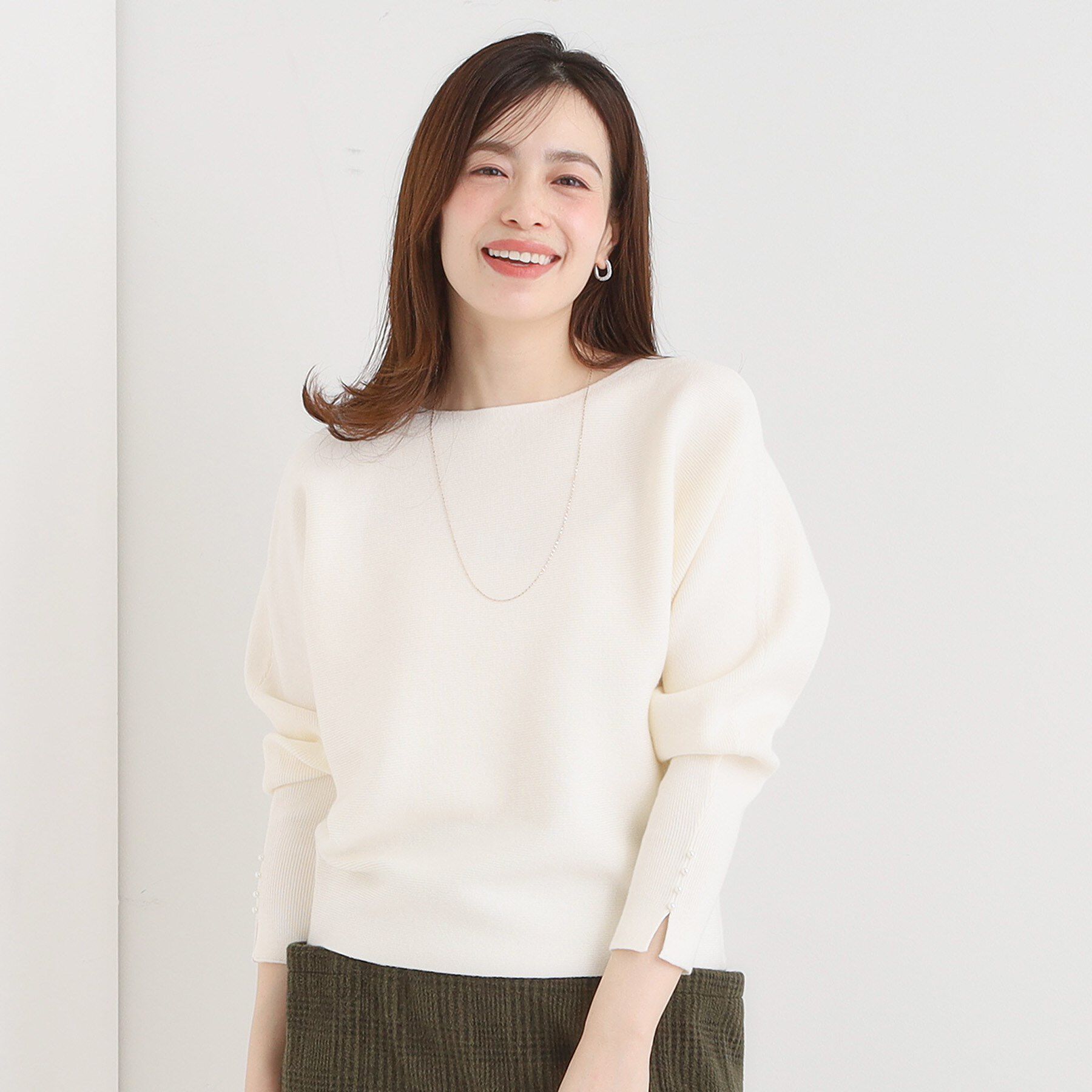 SHOO･LA･RUE「【洗濯機可】女性らしさ溢れる もちもちタッチが心地よい ドルマンニット」|ニット・セーター|