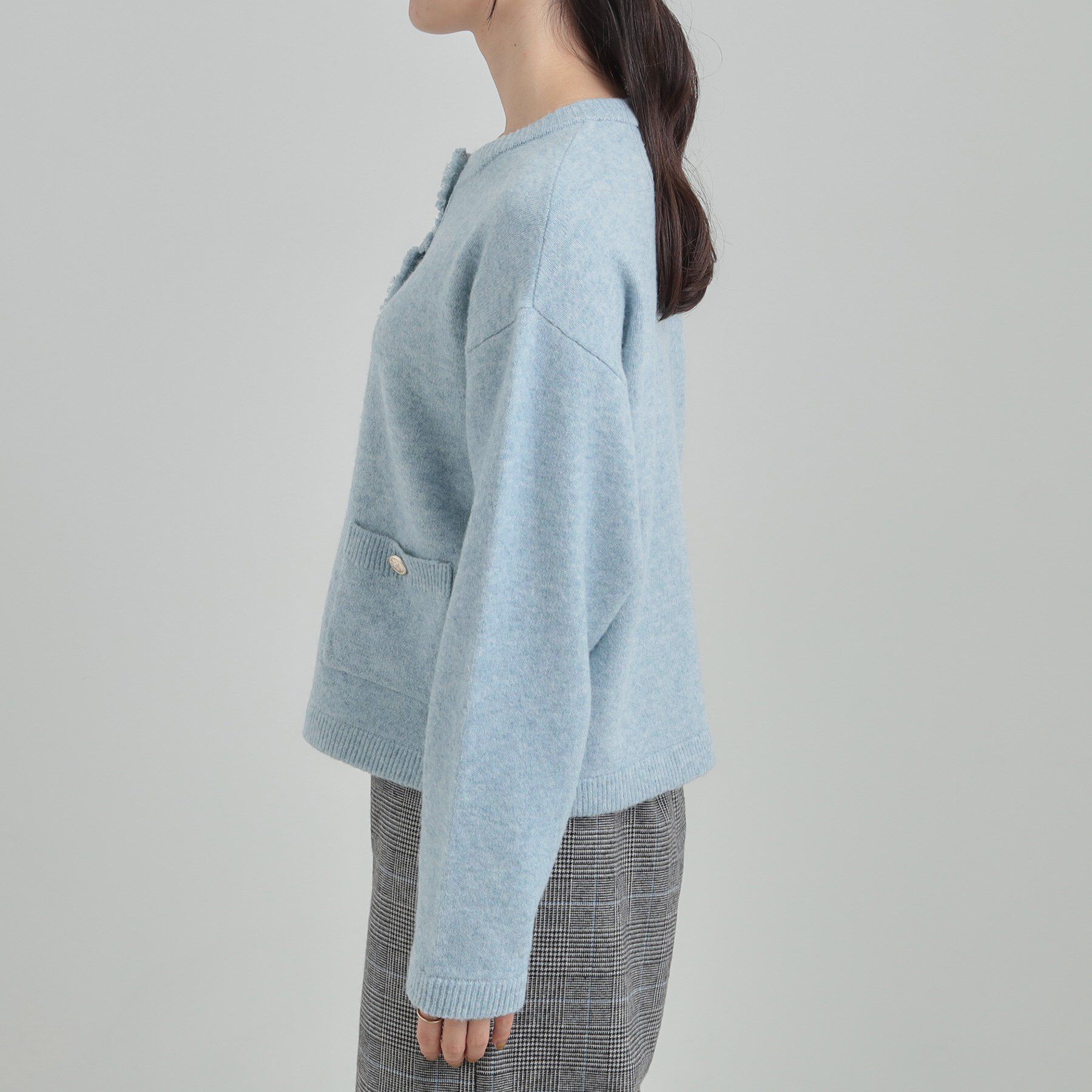 SHOO･LA･RUE「【洗濯機可/S-LL】きちんと感が魅力 ジャケットライクカーディガン」|カーディガン|