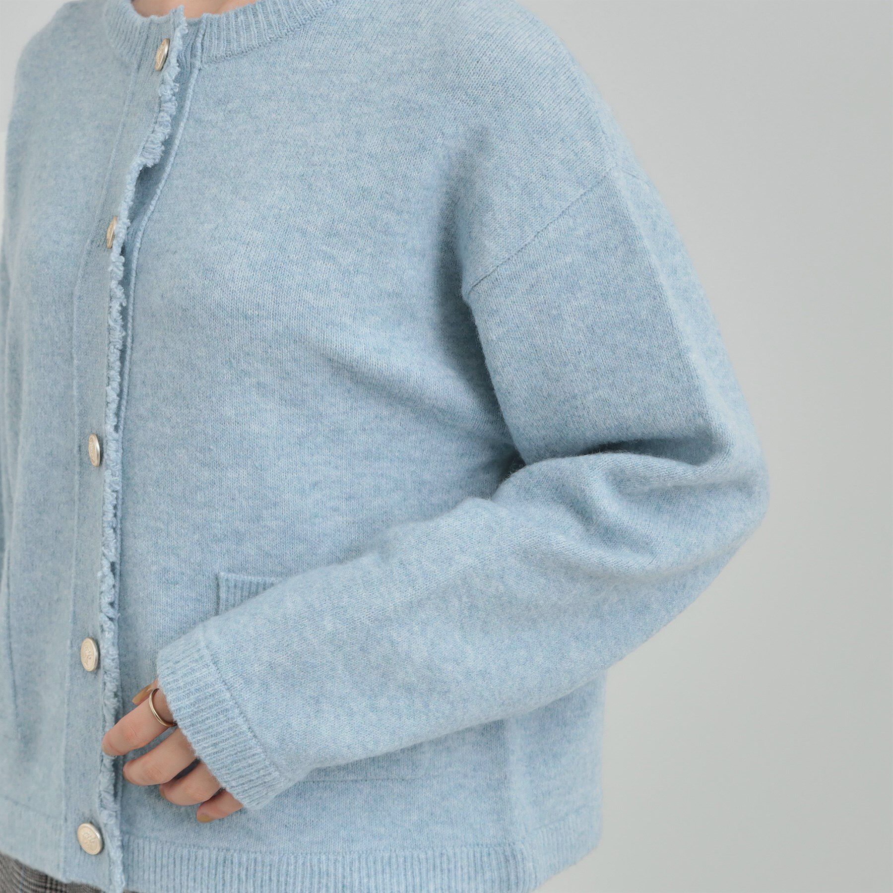 SHOO･LA･RUE「【洗濯機可/S-LL】きちんと感が魅力 ジャケットライクカーディガン」|カーディガン|