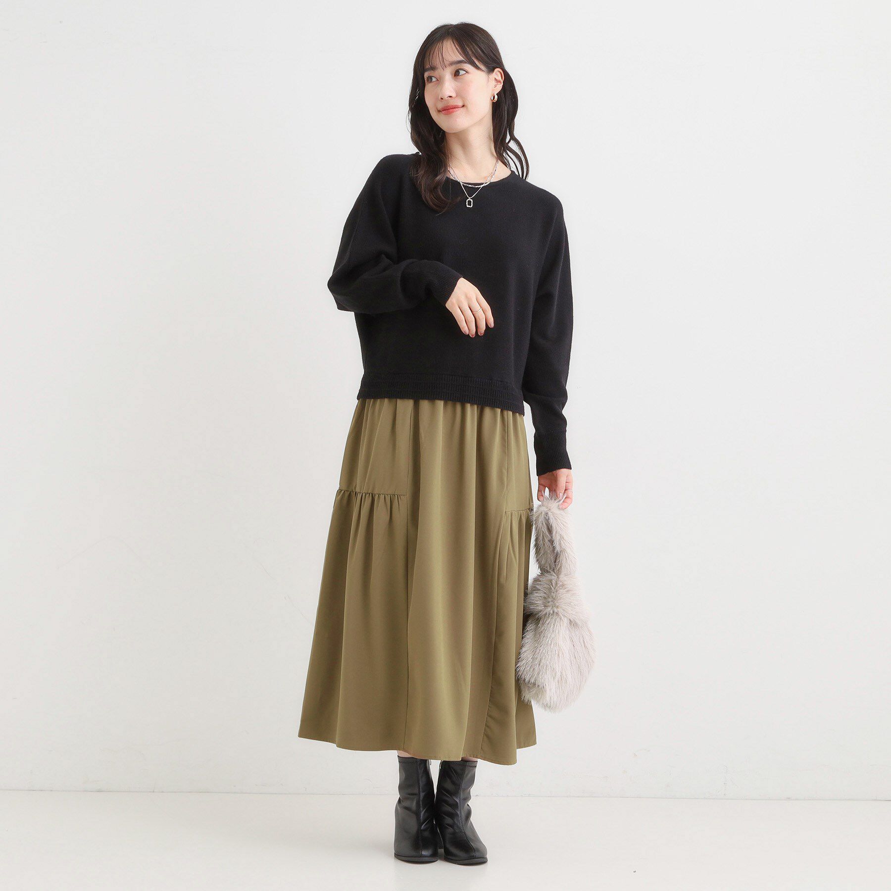 SHOO･LA･RUE「異素材ドッキングワンピース」|ワンピース|