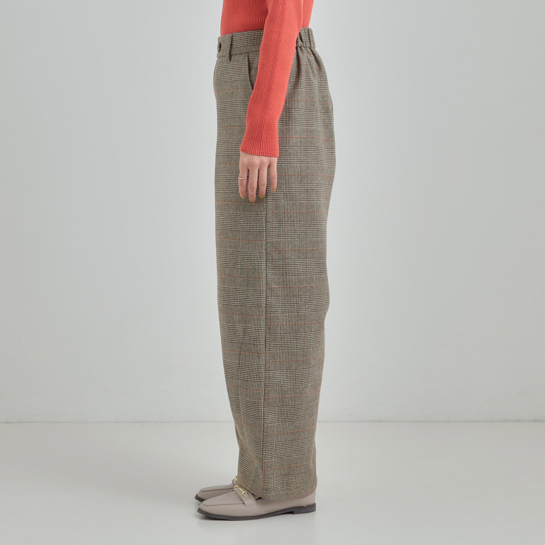 SHOO･LA･RUE「【あったか】裏起毛チェックカーブパンツ」|その他|