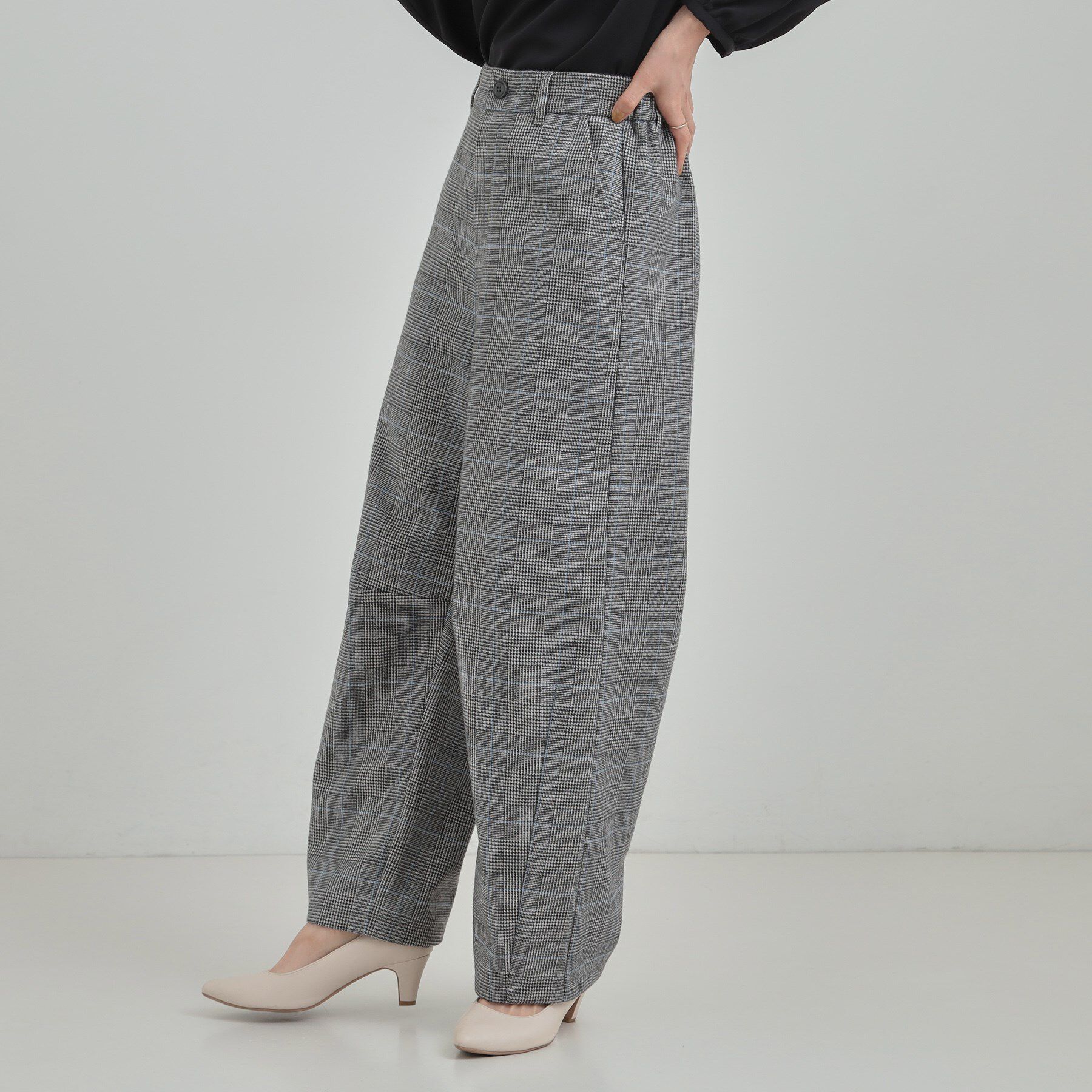 SHOO･LA･RUE「【あったか】裏起毛チェックカーブパンツ」|その他|