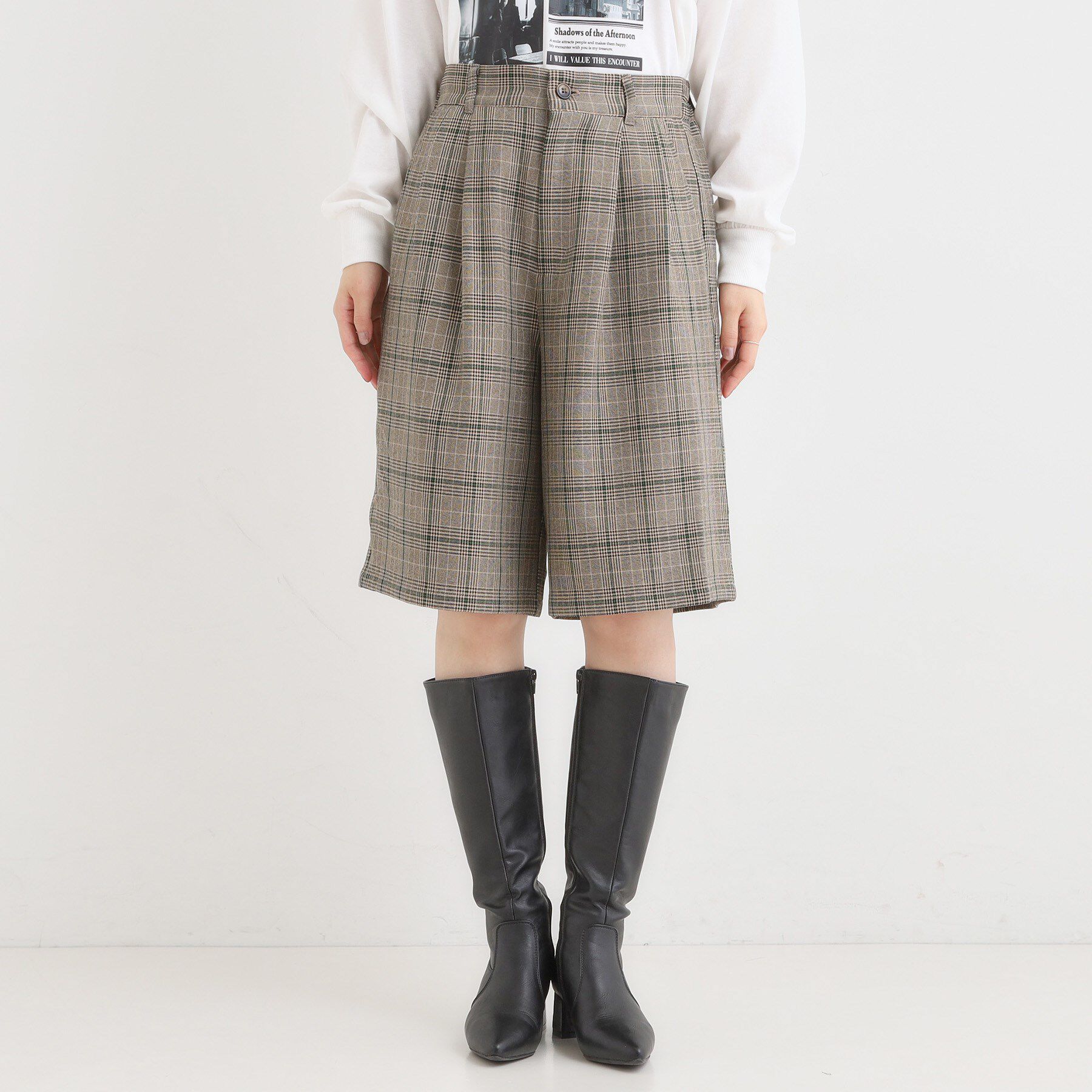 SHOO･LA･RUE「【セットアップ可】チェック柄タックハーフパンツ」|その他|